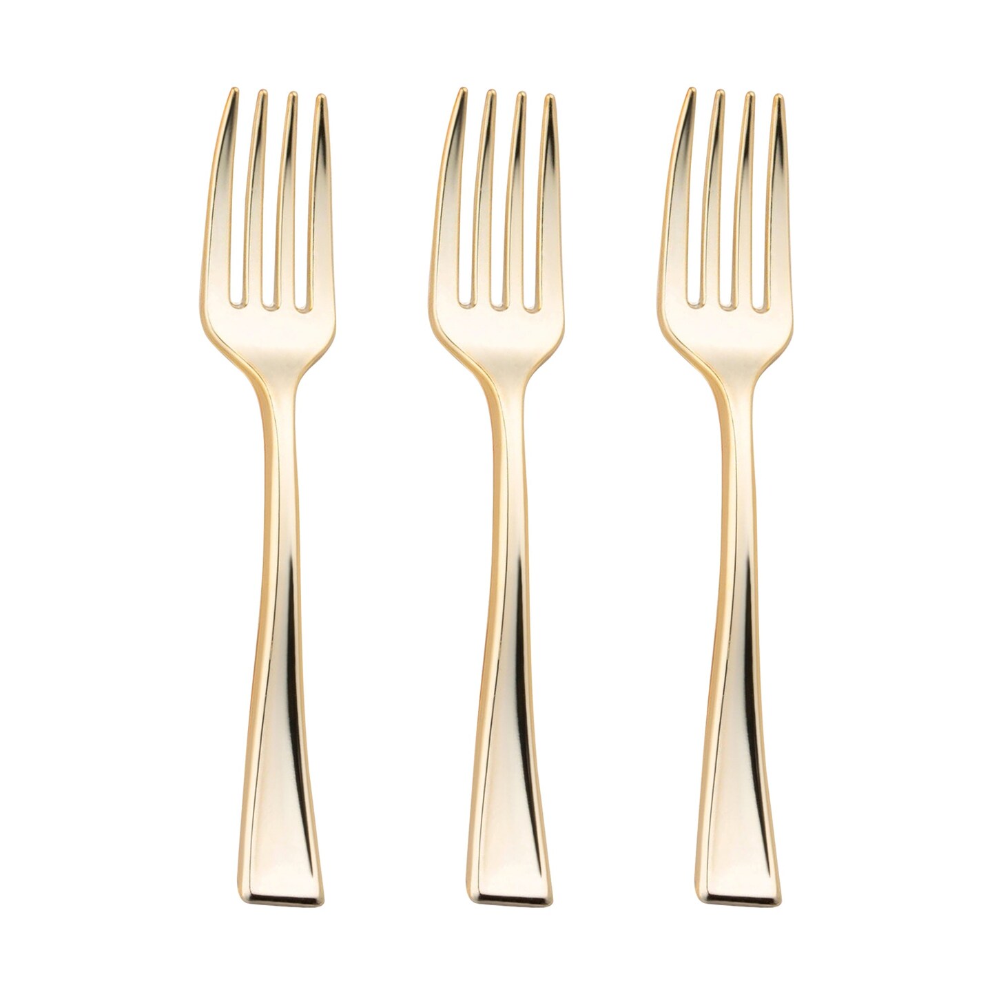 Shiny Metallic Gold Mini Plastic Disposable Tasting Forks (600 Forks)