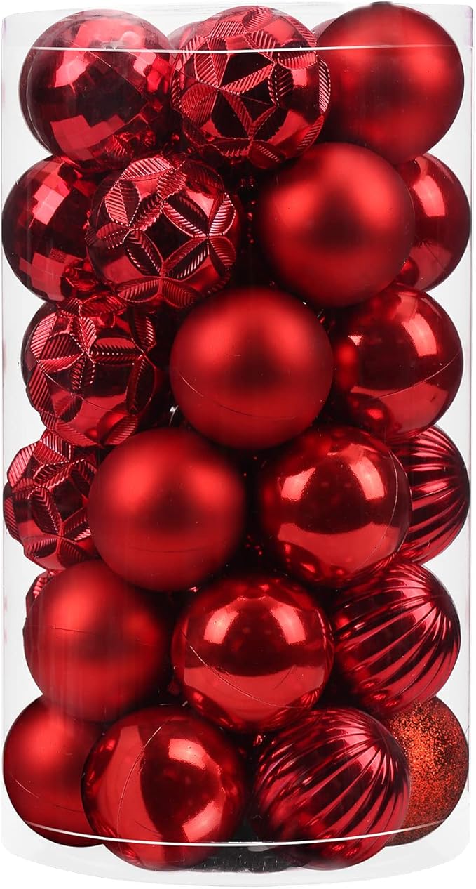 Hanging Decorations Set for Xmas Tree Garland Ornaments (Red, 2.36&#x27;&#x27;/60mm)