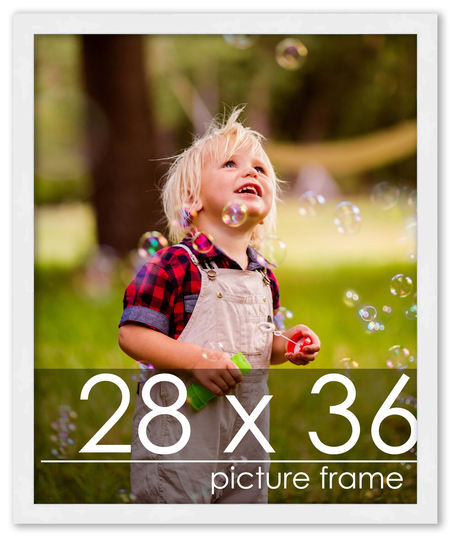 Classic Modern White Picture Frame - UV Acrylic, Foam Board Backing, Hanging Hardware