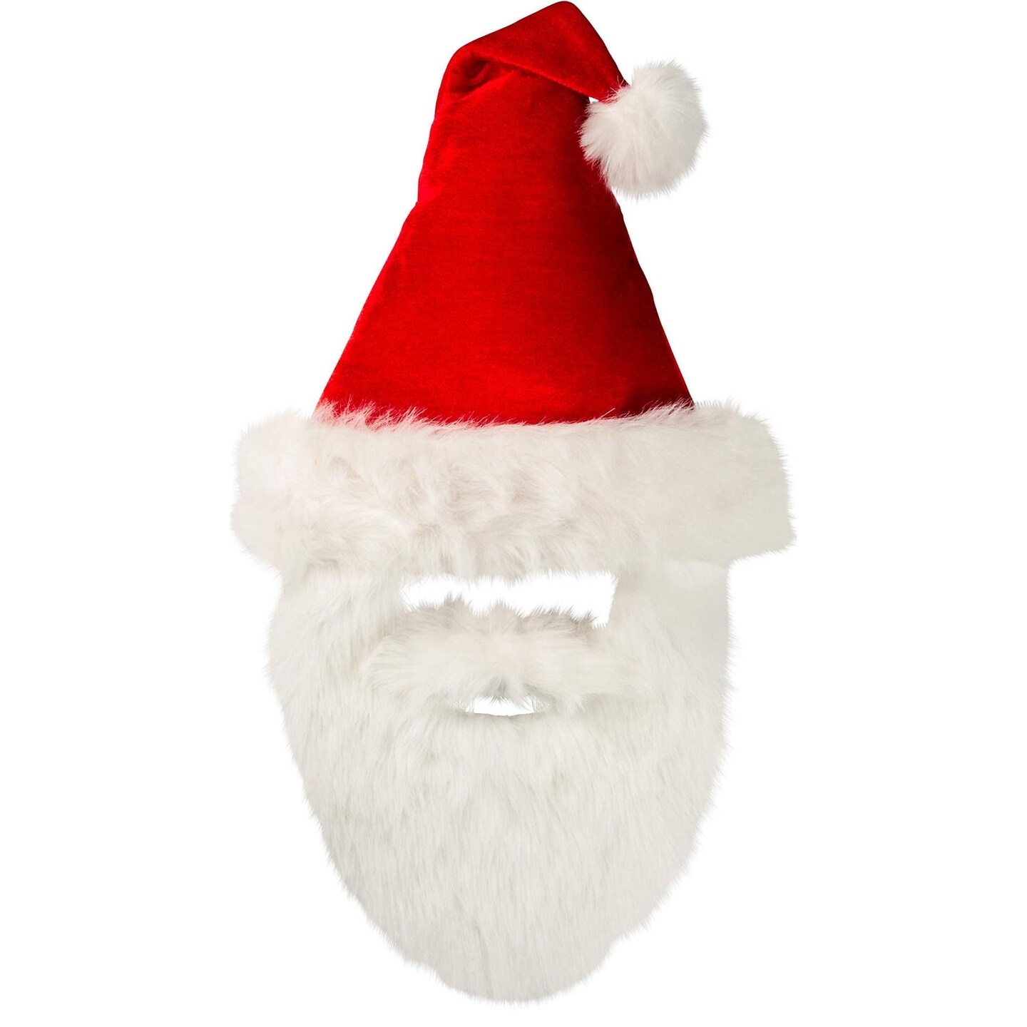 Santa Hat With Attached Beard Christmas Fun Dress Up