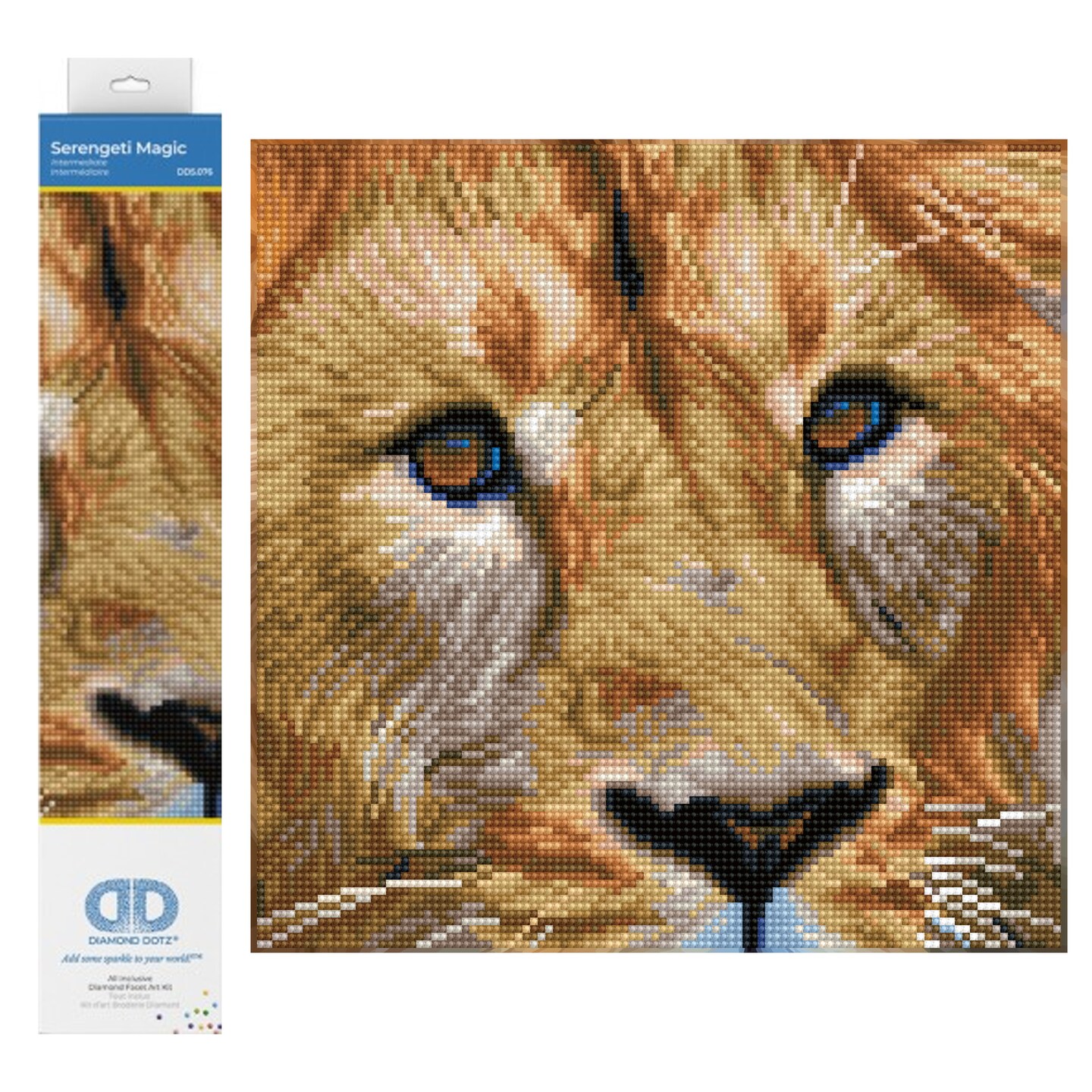 Diamond Dotz Serengeti Magic Lion Diamond Painting Kits for Adults - Diamond Art Kits a Relaxing Creative Craft Kit with Dotz Gems 12x12