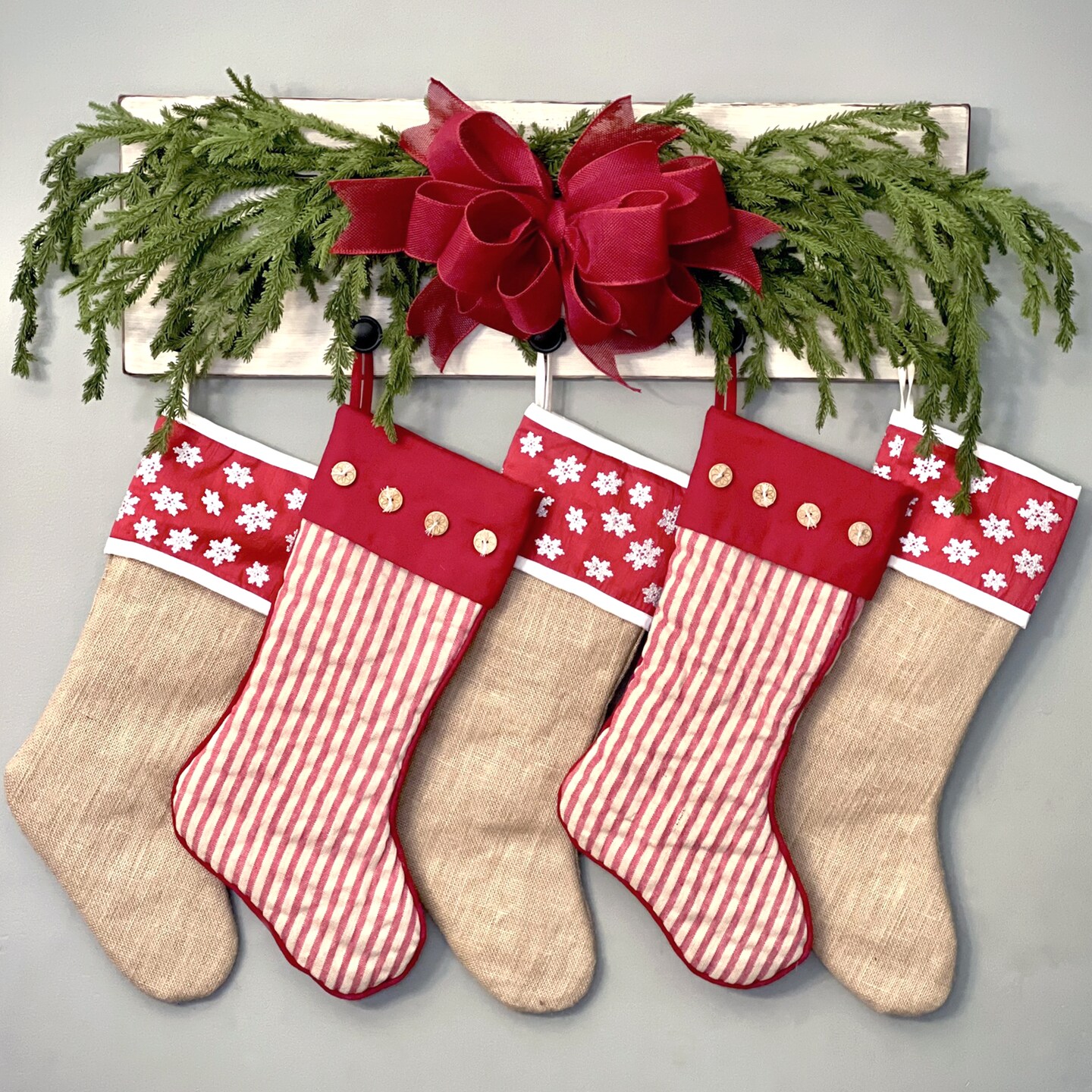 Christmas Stocking Hanger, Wall Mount Stocking Holder, Rustic Stocking Hanger for Wall, Christmas Wall Decor, Farmhouse Christmas Decor product 4