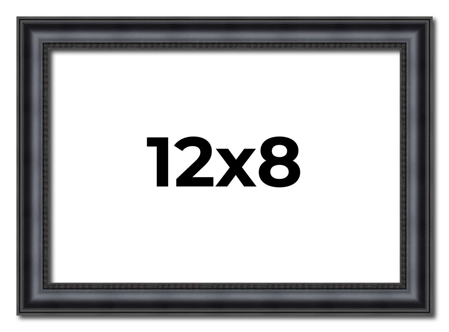 Photo Size Linear Black Picture Frame - UV Acrylic, Foam Board Backing, Hanging Hardware