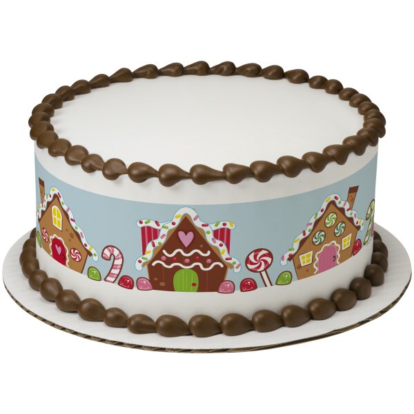Gingerbread Village Edible Cake Topper Image Strips 3ct