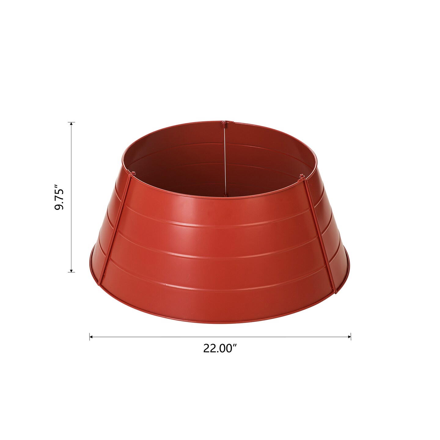 Set of 2 22&#x22;D Christmas Painted Metal Tree Collar