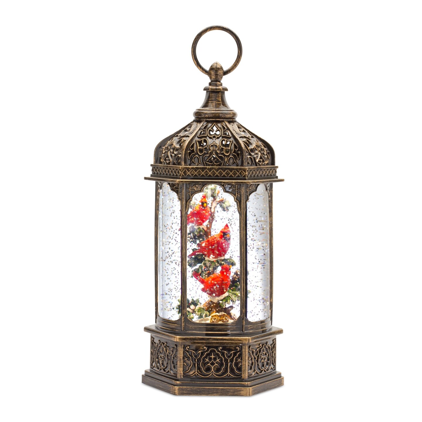Melrose 13&#x22; Cardinal Christmas Lantern Snow Globe
