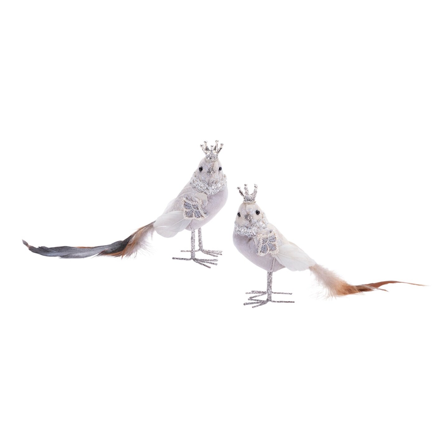 Melrose Jeweled Royal Bird Christmas Figurine - 9&#x22; - White - Set of 6