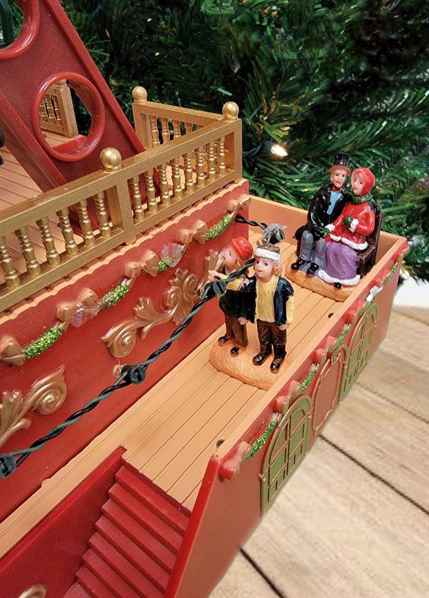 Christmas Wheel with Santa. Animated Holiday Decoration. Christmas Village