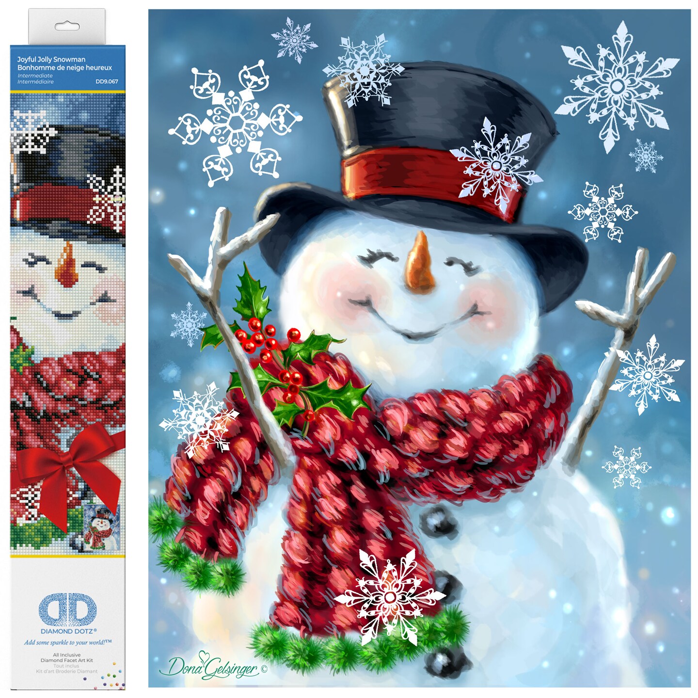 Diamond Dotz Joyful Jolly Snowman Diamond Painting Kits for Adults - Diamond Art Kits a Relaxing Creative Craft Kit with Dotz Gems 18x14