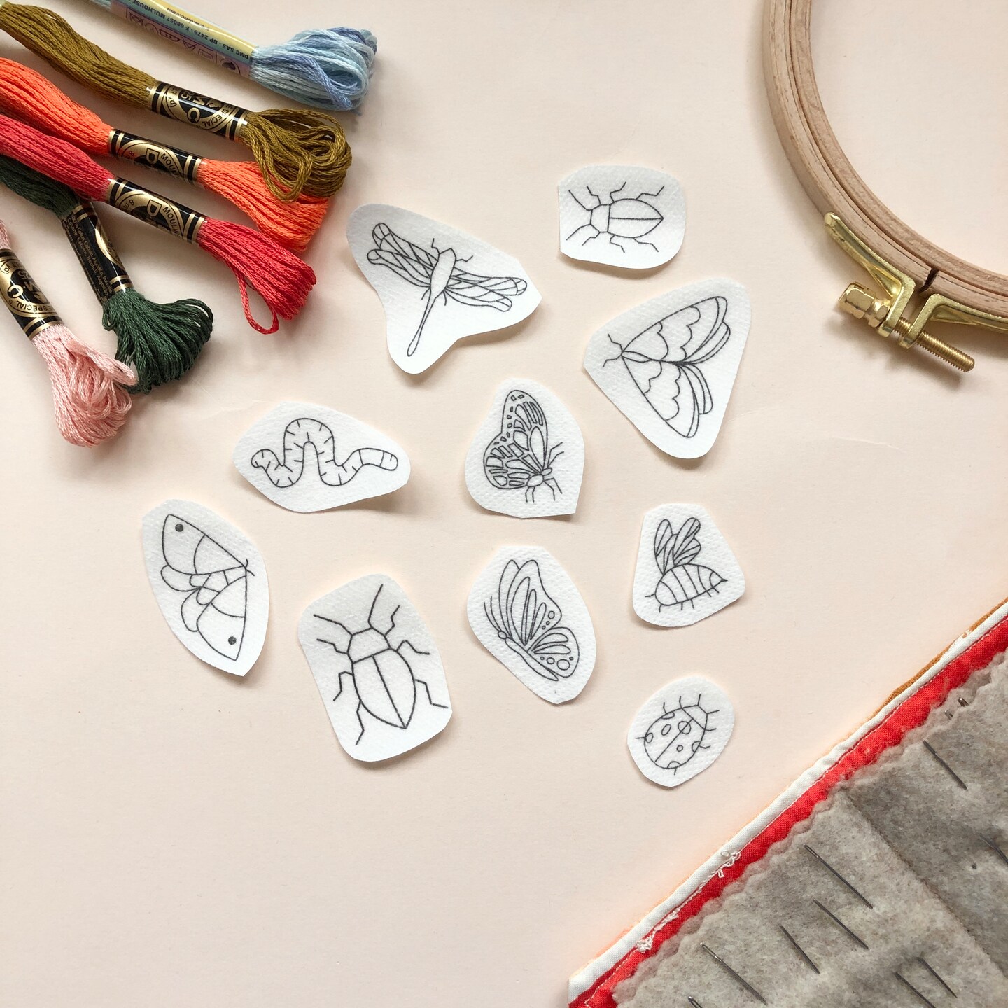 MCreativeJ Bugs Embroidery Patterns - Stick and Stitch Insect Embroidery