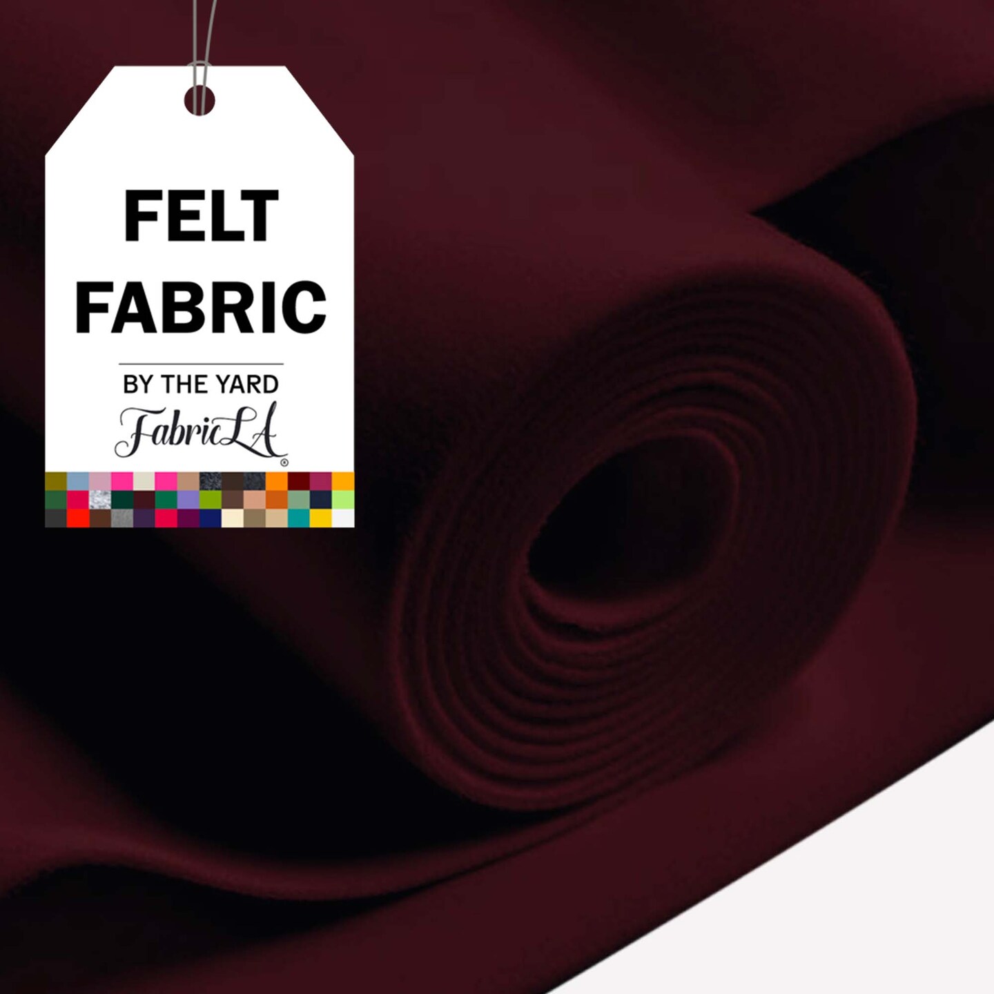 FabricLA Craft Felt Fabric - 36&#x22; X 36&#x22; Inch Wide &#x26; 1.6mm Thick 1 Square Yard Felt Fabric - Use This Soft Felt for Crafts - Burgundy