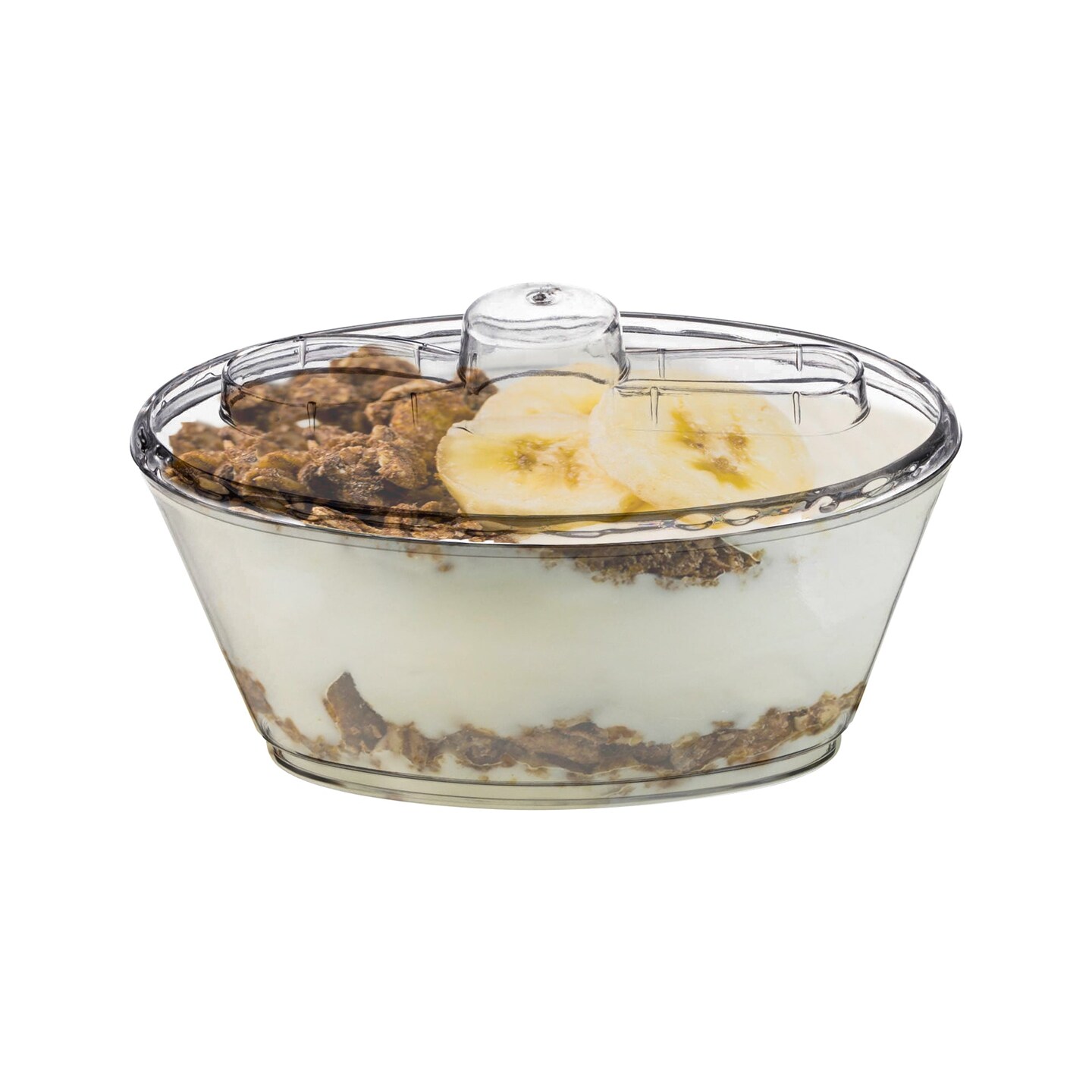 Clear Oval Plastic Mini Cup with Lid and Spoon - 4 oz. (288 Cups)