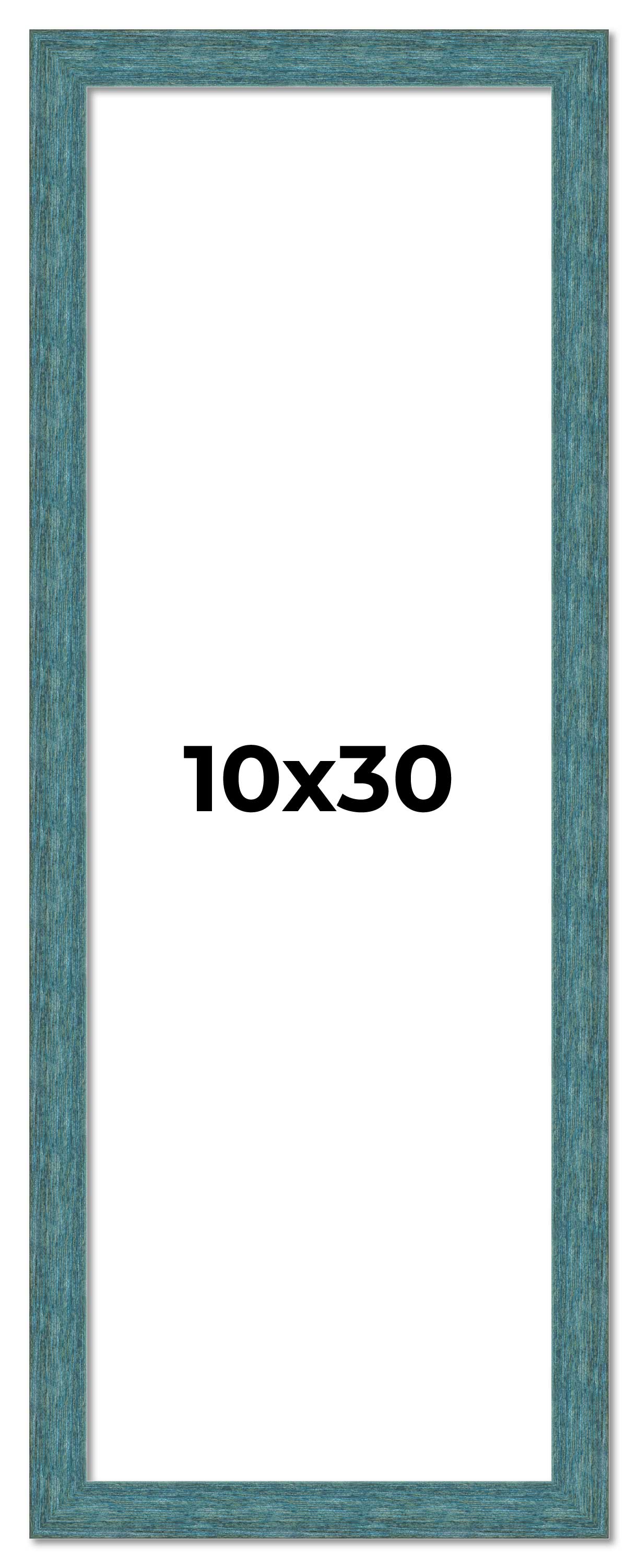 Panoramic Simple Blue Picture Frame - UV Acrylic, Foam Board Backing, Hanging Hardware