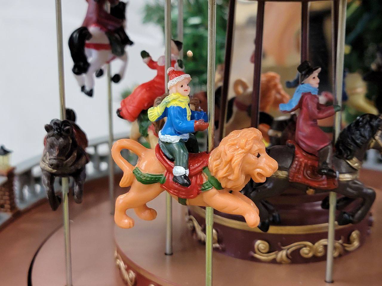 Christmas Carousel Decoration. Animated Christmas Village