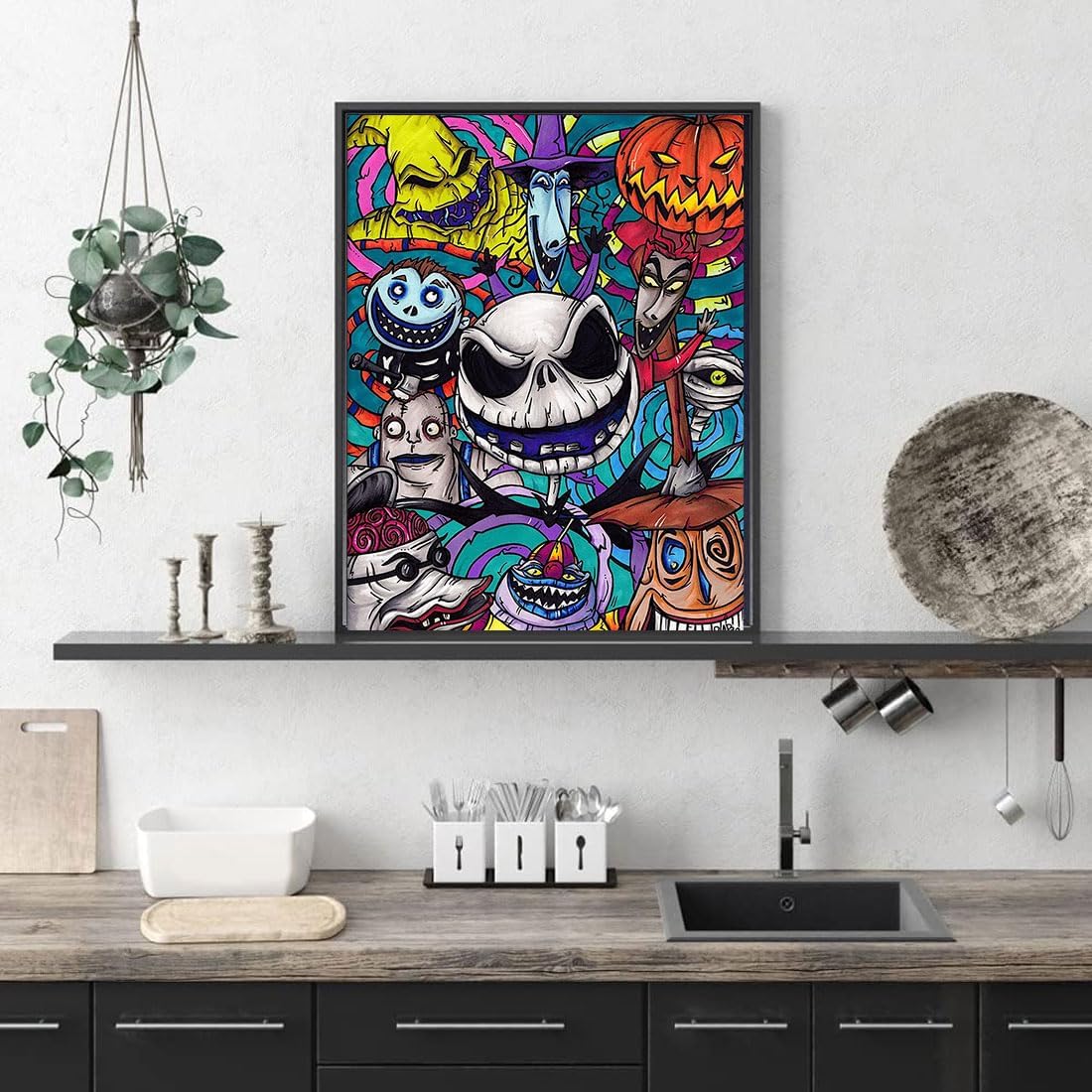 Nightmare Before Christmas Cross Stitch - Jack Needlepoint Counted Cross Stitch Kits for Beginners Adults Patterns Dimensions Embroidery Kits Arts and Crafts (11CT)