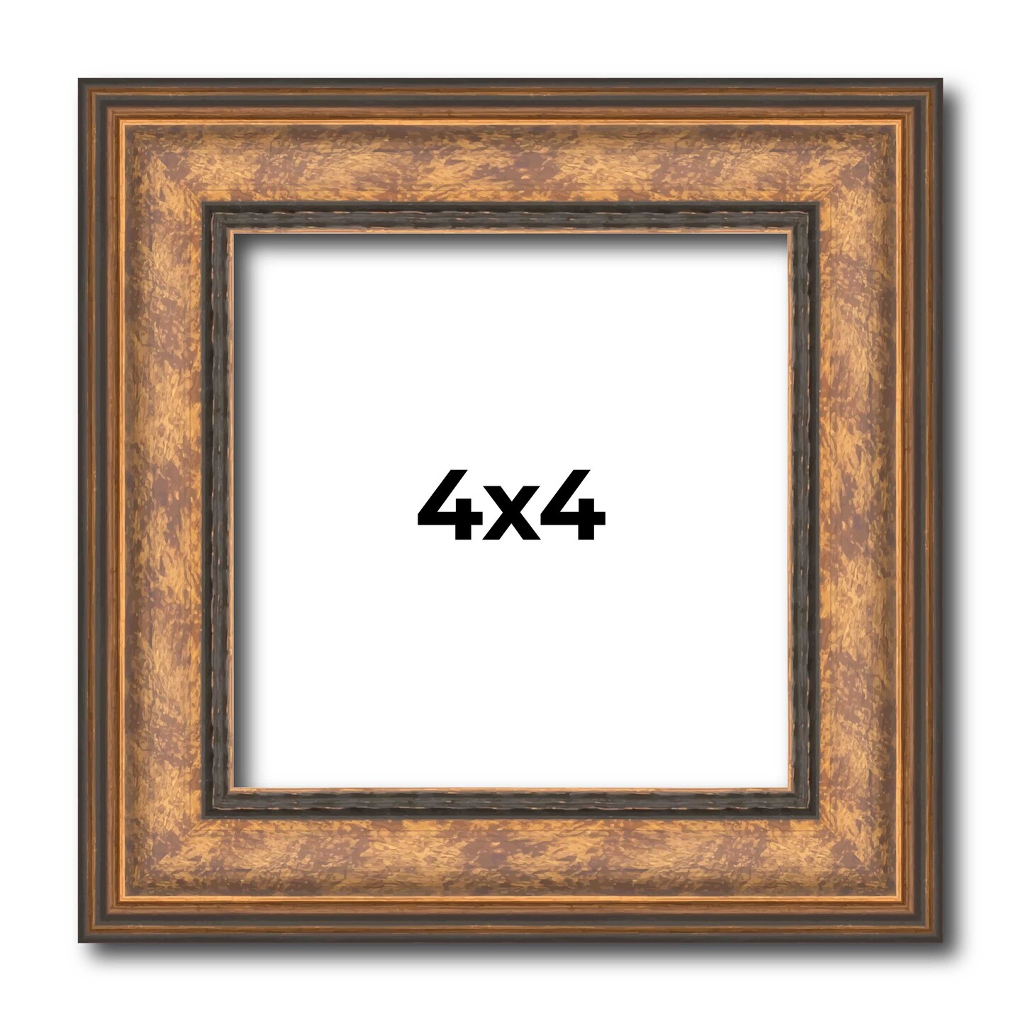 Square Slim Profile Gold Picture Frame - UV Acrylic, Foam Board Backing, Hanging Hardware