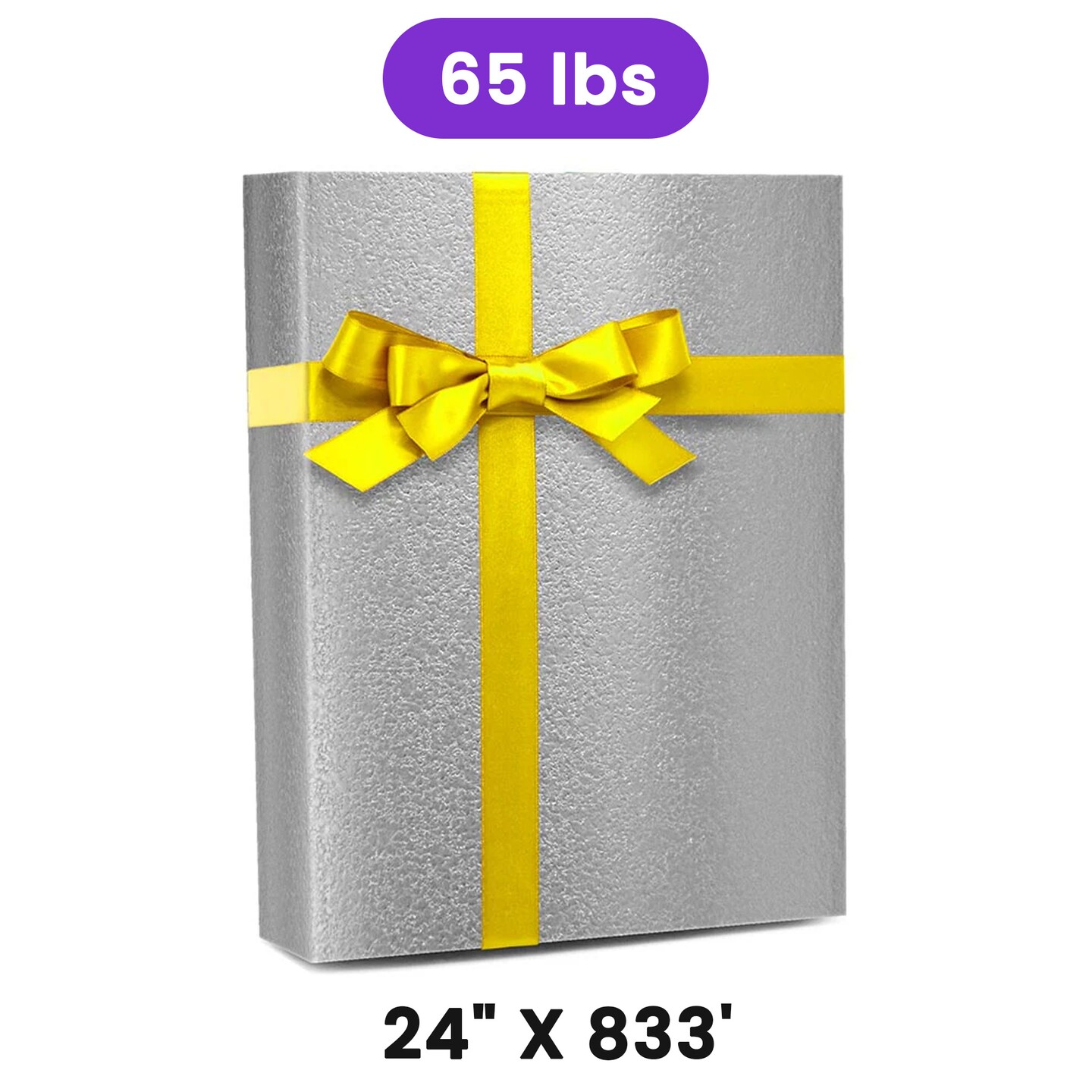 Pale Silver Embossed Metallic Wrapping Paper 24&#x22; x 833&#x22; Jumbo Roll