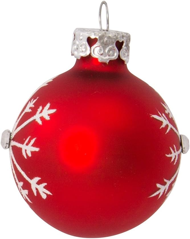 Red/White Decorated Glass Ball Ornament Set of 15, 15 Count for Christmas