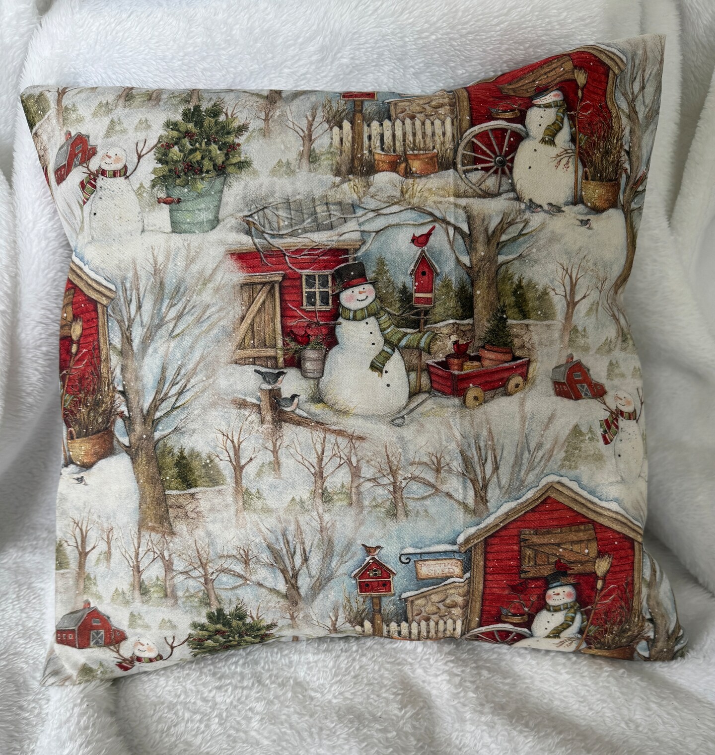 Christmas Throw Pillow Cover Sham 16x16 envelope Enclosure