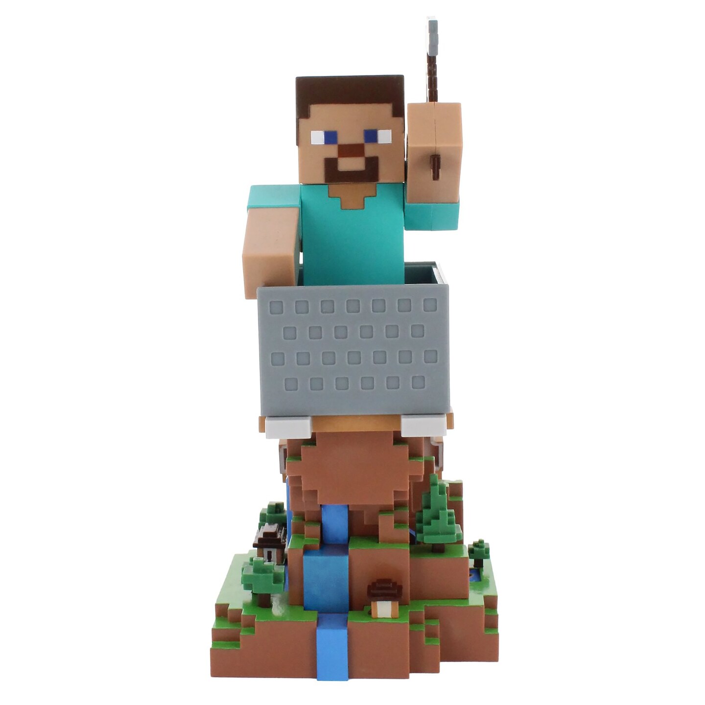 Exquisite Gaming: Minecraft: Steve - Cable Guys Original Controller &#x26; Phone Holder, Collectible Device &#x26; Gaming Stand, Officially Licensed Figure