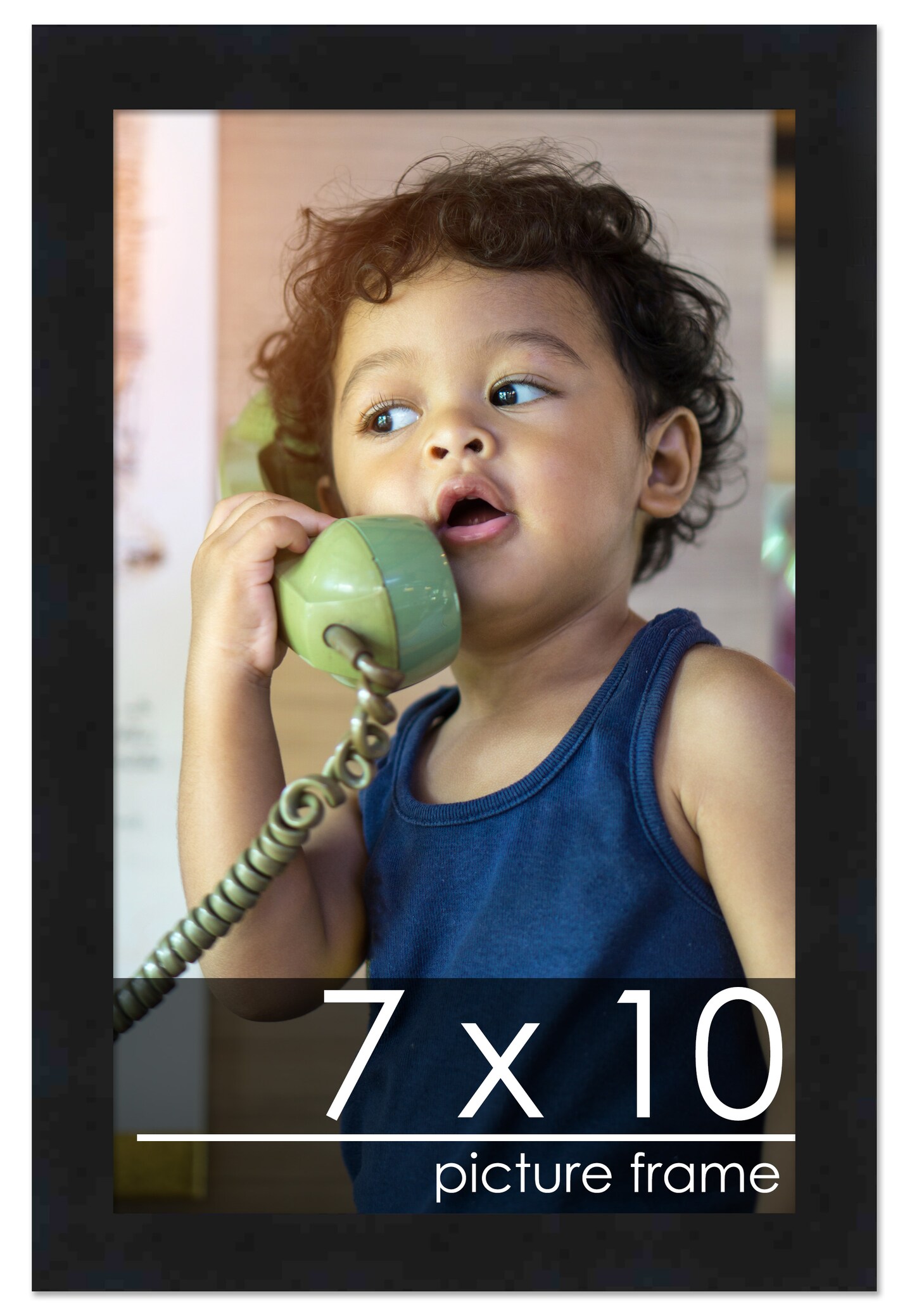 Photo Size Classic Modern Black Frame - UV Acrylic, Foam Board Backing, Hanging Hardware