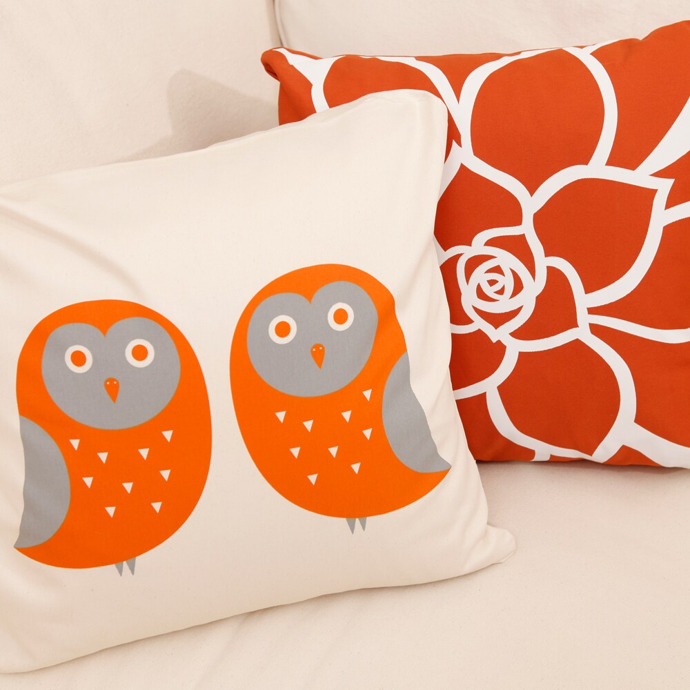 Orange Pillow, Orange and Grey Pillow Cover, Organic Throw Pillows, Tropical Pillow Covers, Asian Pillow Covers, Orange Decorative Pillows - image12