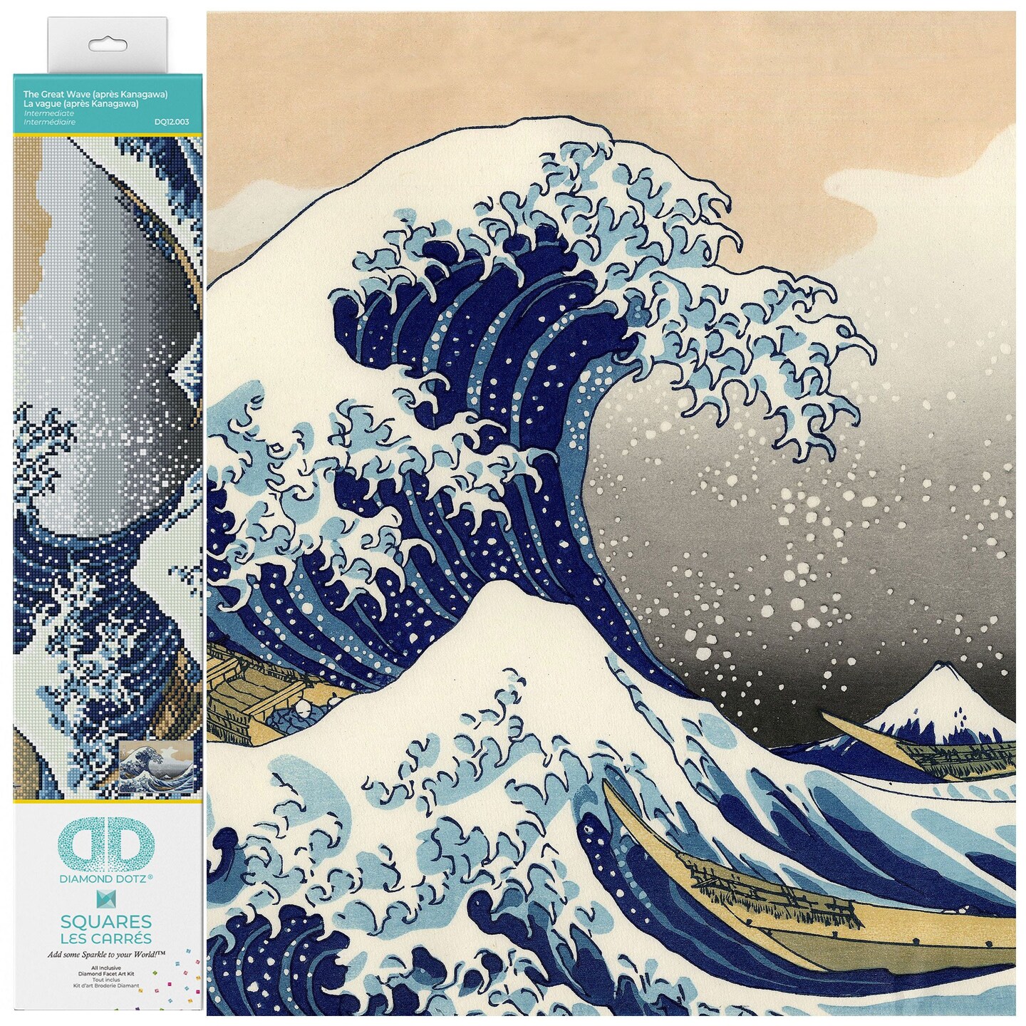 Diamond Dotz The Great Wave off Kanagawa Ocean Diamond Painting Kits for Adults - Diamond Art Kits a Relaxing Creative Craft Kit with Dotz Gems 22.4&#x22;x15.4&#x22;