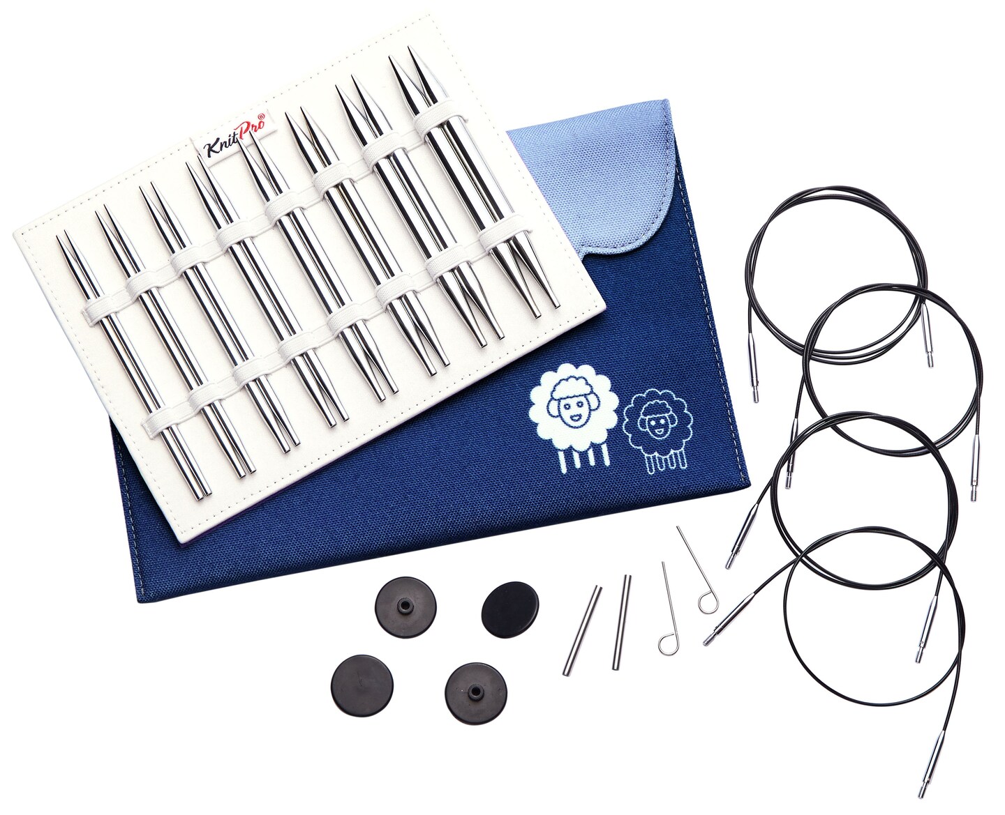 KnitPro-Nova Deluxe Interchangeable Knitting Needle Set 5&#x22;-Set Of 8 Pair - Normal
