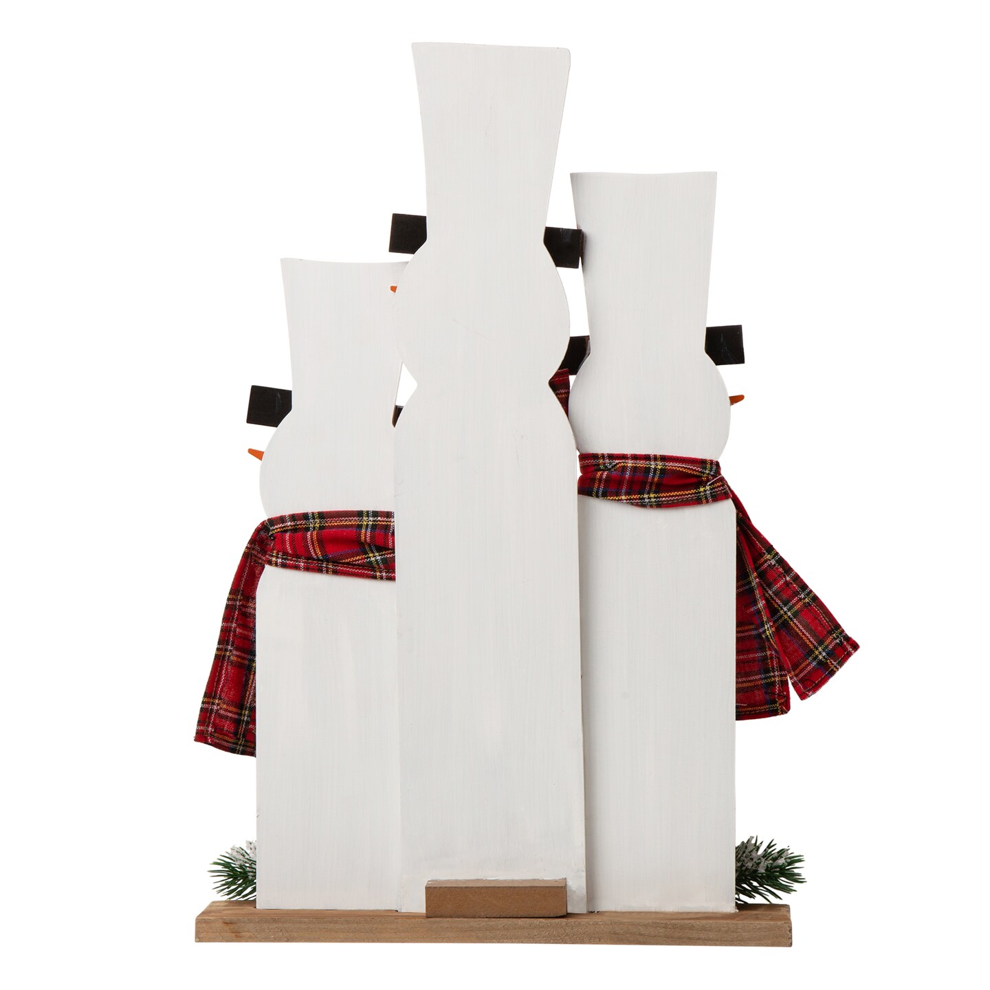 Set of 2 18&#x201C;H Wooden Snowman Family Table Decor