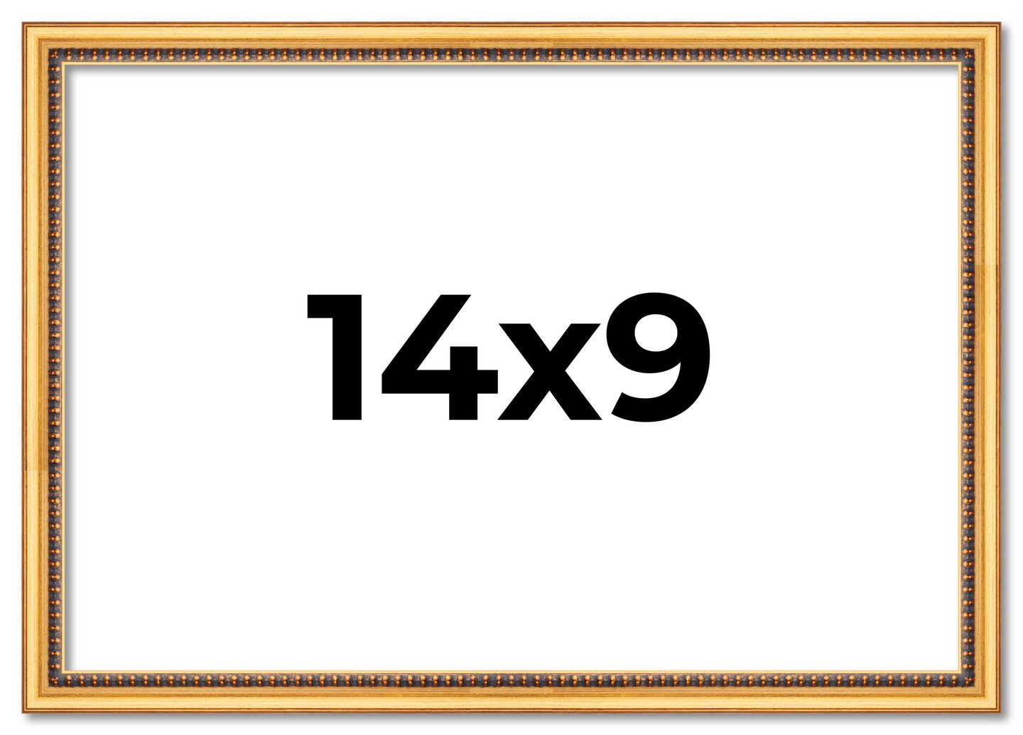 14x9 Classic Modern Gold Picture Frame - UV Acrylic, Foam Board Backing, Hanging Hardware
