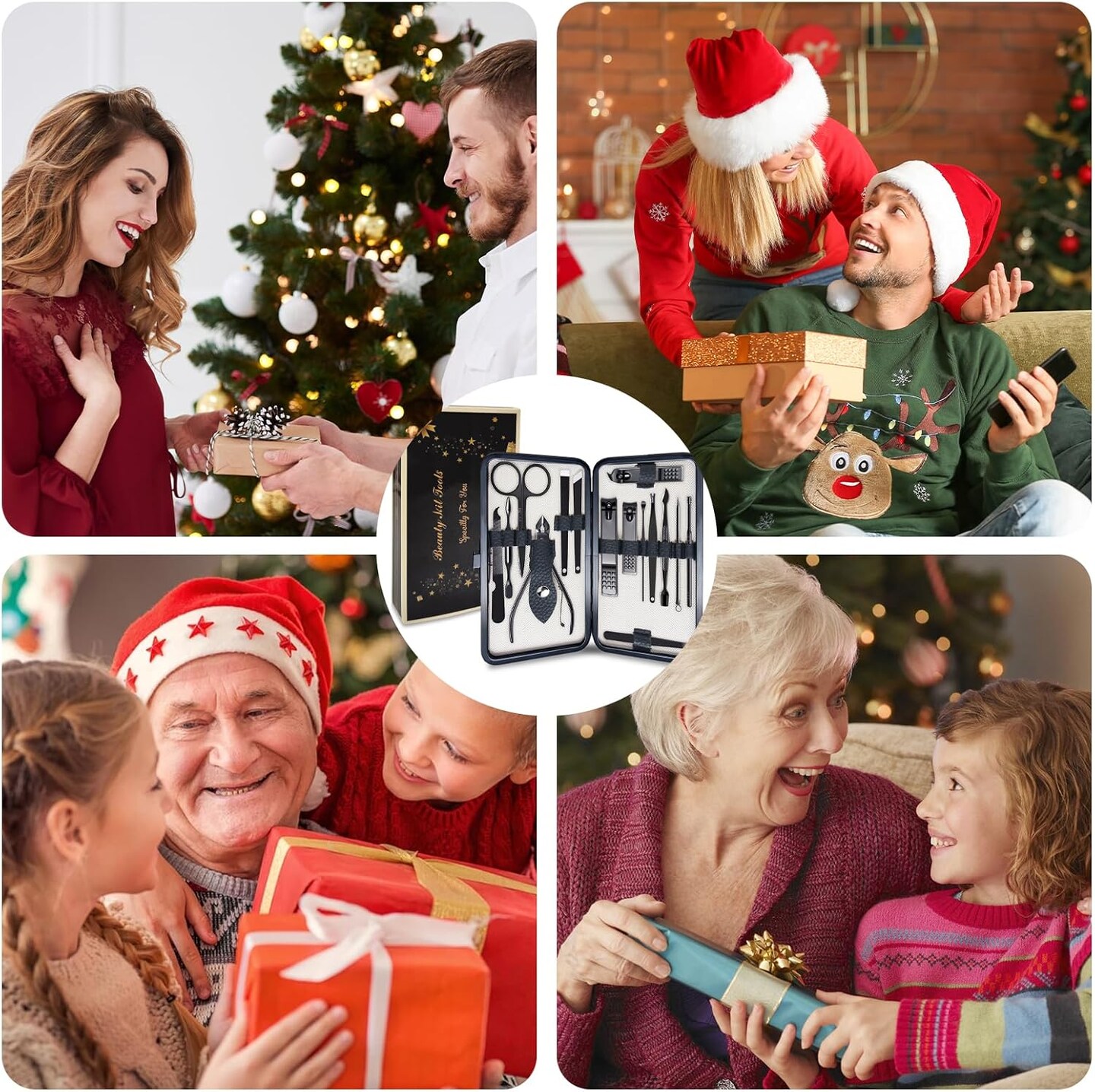 Nail Clippers for Men, Stocking Stuffers for Adults, Manicure Kit Gift for Christmas, Nail Grooming Kit with Women Stocking Stuffers for Christmas, Stocking Stuffers for Men