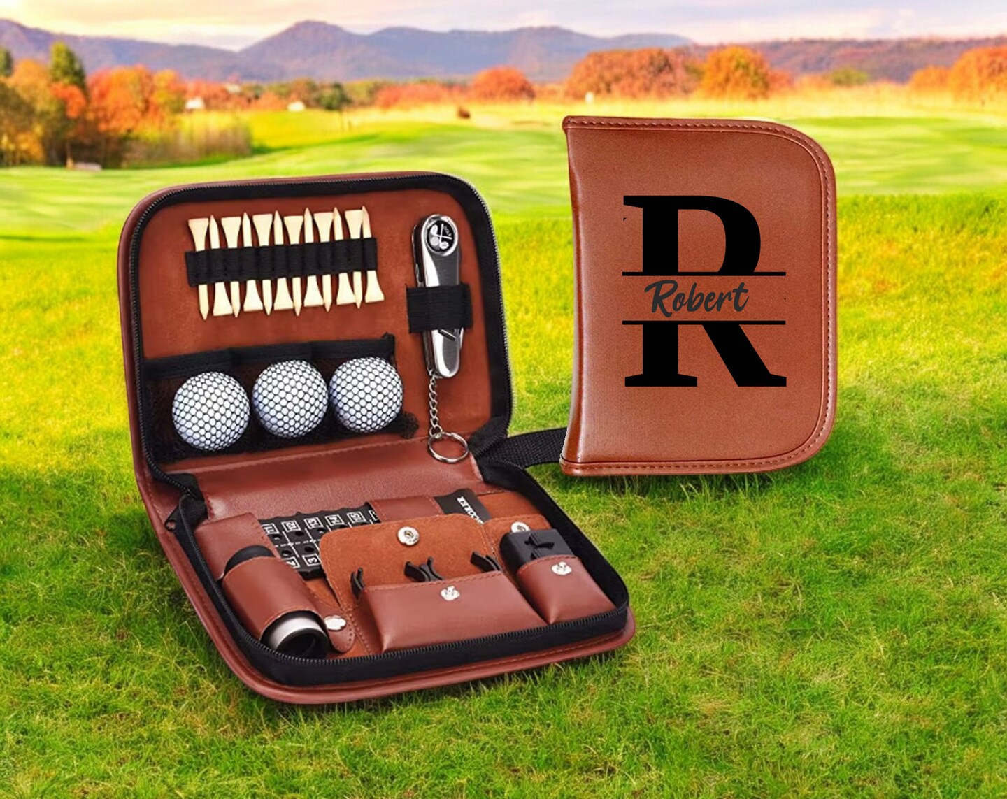 Personalized Leather Golf Tool Kit Set for Men and Women - Gift
