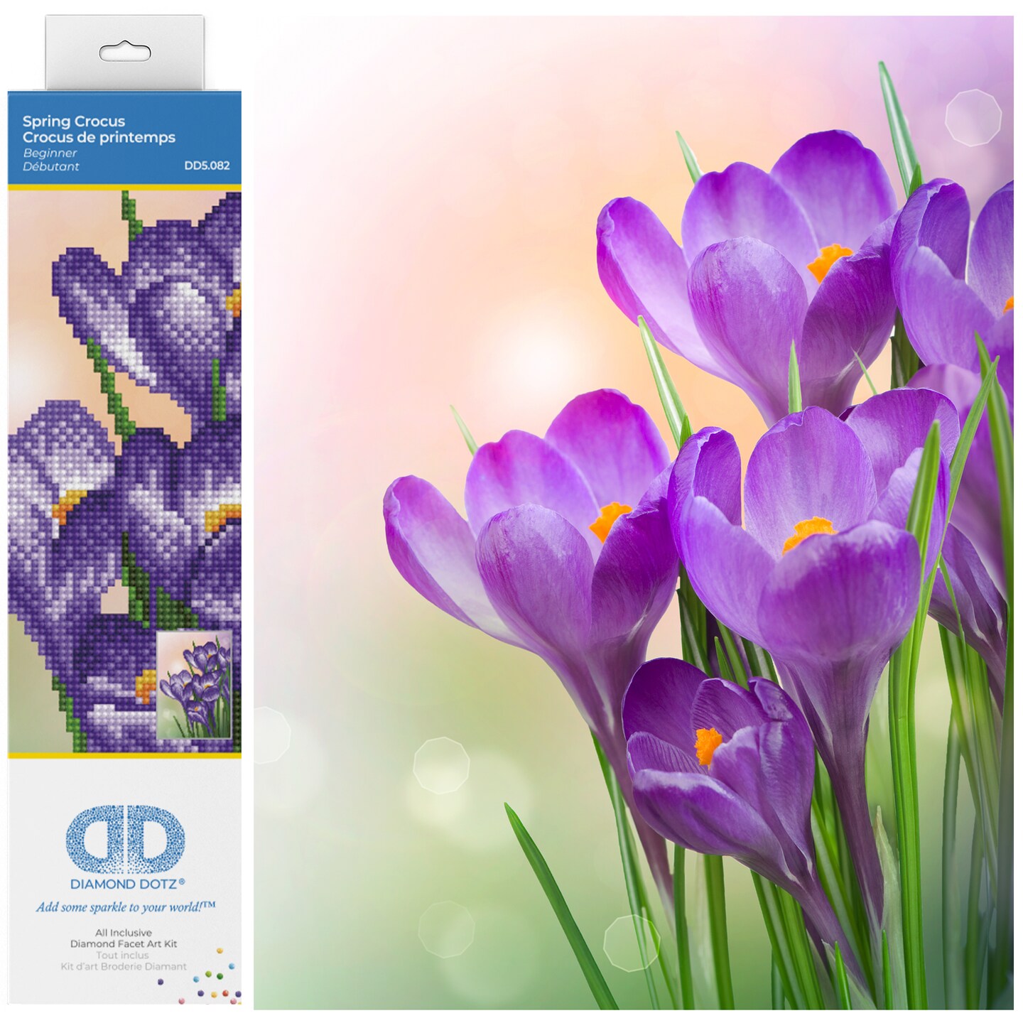 Diamond Dotz Spring Crocus Diamond Painting Kits for Adults - Diamond Art Kits a Relaxing Creative Craft Kit with Dotz Gems 13x9