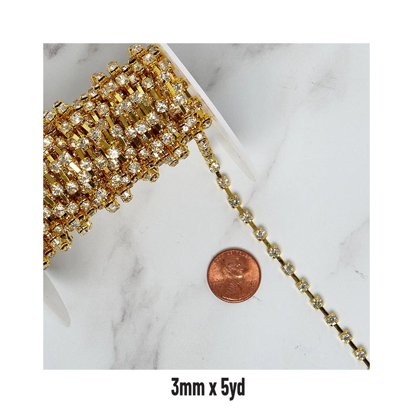 Rhinestone Chains in Silver and Gold 5 Yards