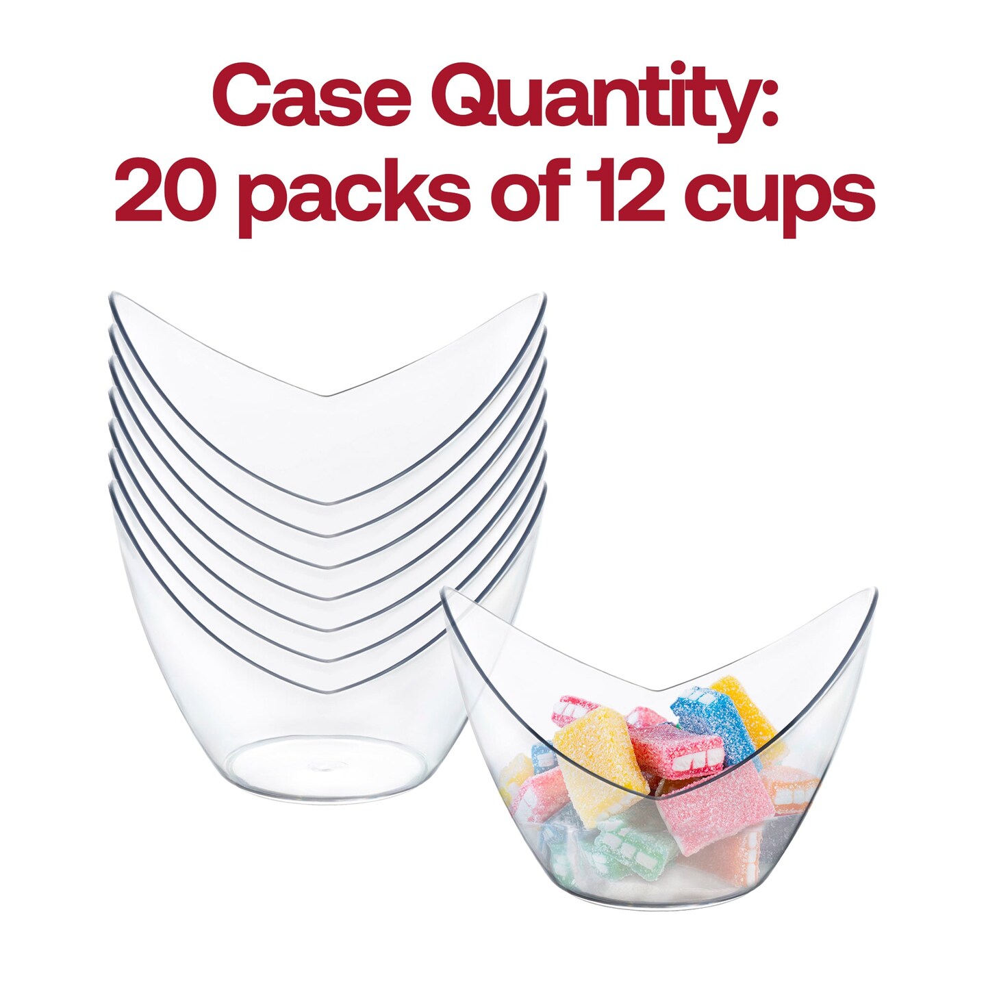 Clear Small Disposable Plastic Concave Cups - 2 oz. (288 Cups)