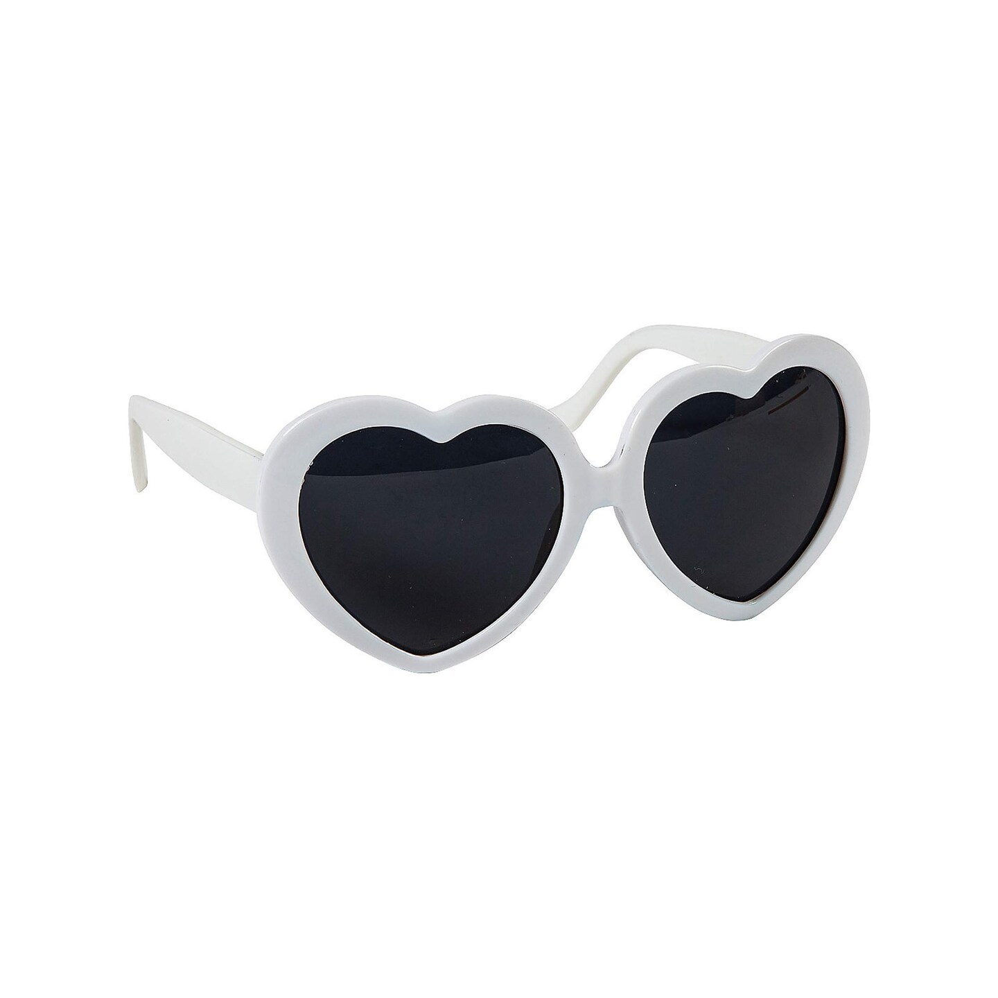 Adults White Heart-Shaped Sunglasses 12 Pieces