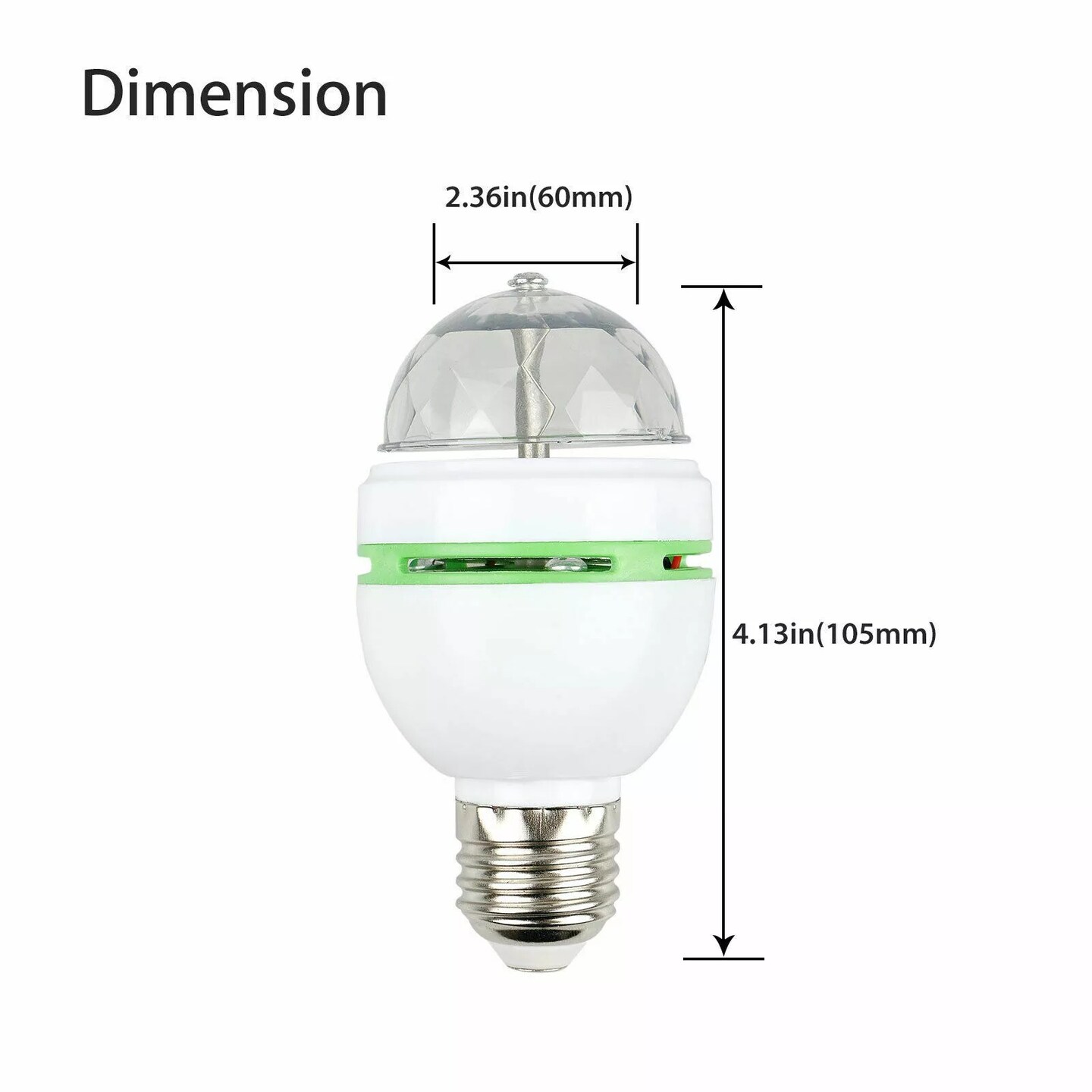 E27 RGB Crystal Ball Auto Rotating LED Stage Light Bulb Disco Party Lamp 3W