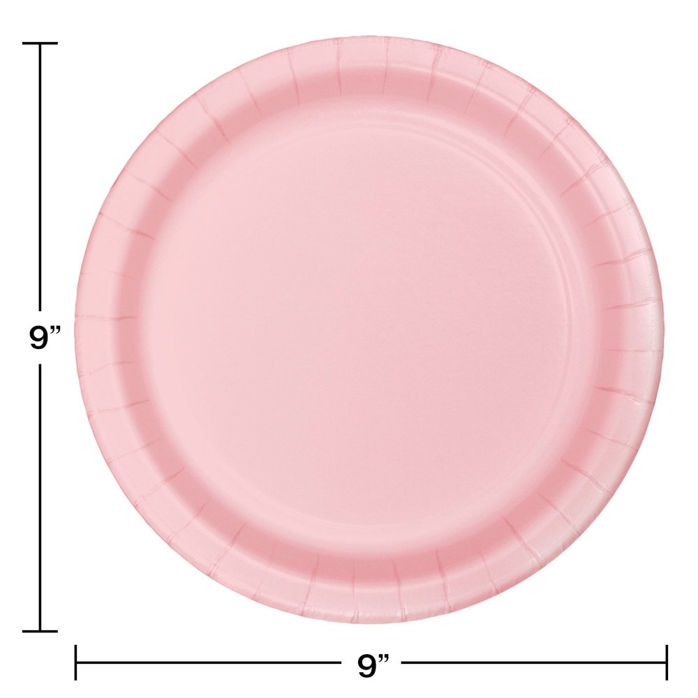 Classic Pink 9&#x22; Round Dinner Plate - 24ct