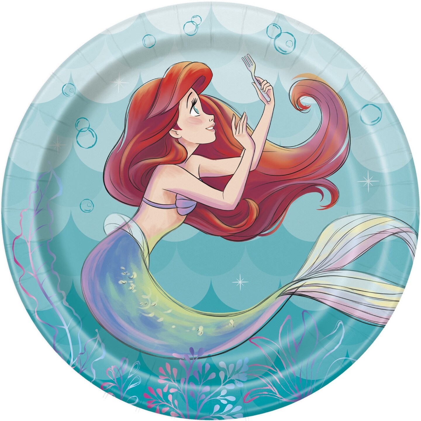 Disney The Little Mermaid Round 7&#x22; Dessert Plates - 8ct