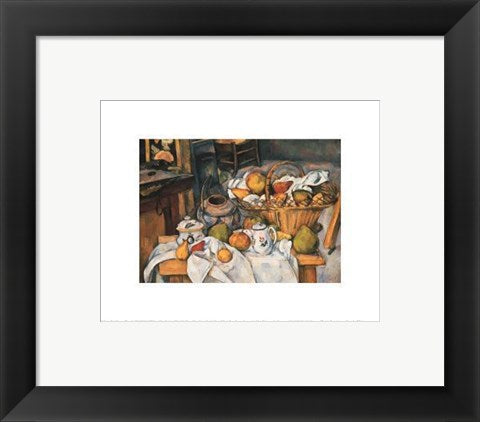 Framed Art Paul Cezanne Still Life with Fruit Basket - Vintage 8x...