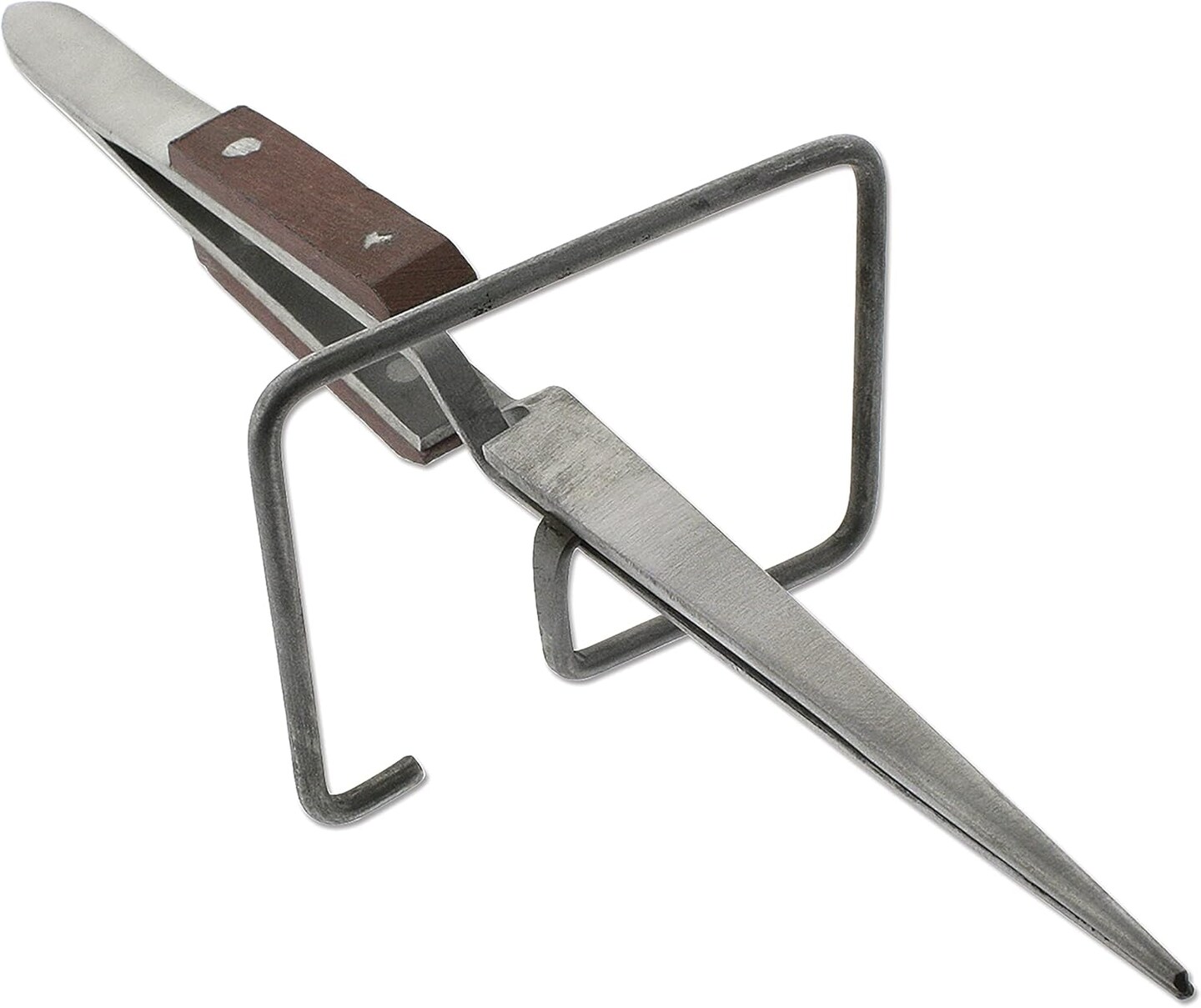 The Beadsmith Soldering Tweezers – 4-Sided Stand – 6.5 inches Long – Serrated Tip – Fiber Grip Handle – Precision Tool for Handling Stones During Soldering and Jewelry Making