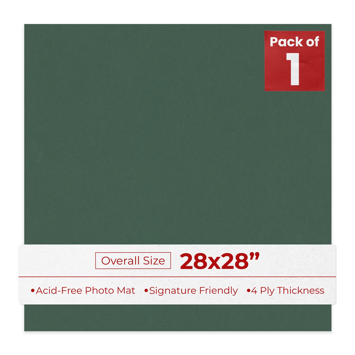 Hunter Green 28x28 Uncut Mat Board - Blank Sheets, No Opening, Color ...
