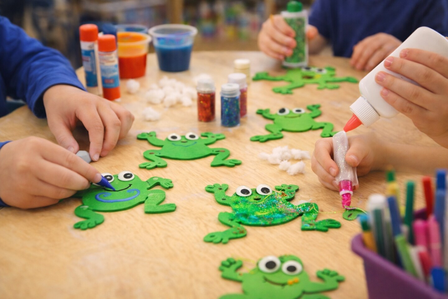Frog Foam Shapes 40 Pack – Green Frog Craft Cutouts for Classroom, Spring, Pond Theme & Kids DIY Projects