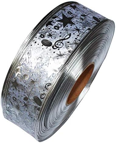 Ribbon Stars Wired Sheer Glitter Ribbon, 2-Inch by 100-Yard Spool, Perfect for Christmas Decoration
