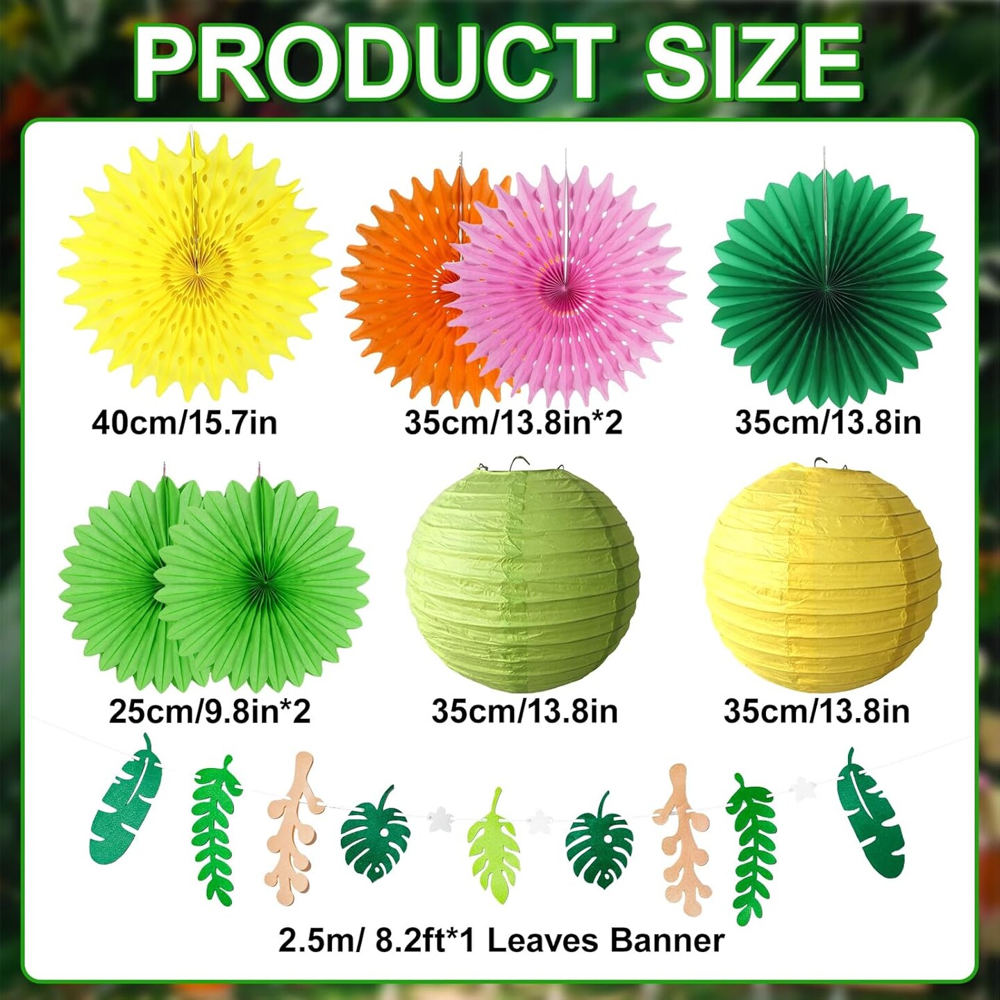 Toucan Luau Decorations,Tiki Party Decorations,Tropical Garland Bird Kit for Summer,Palm Tree Decor,Hawaiian Jungle Themed Party Decors with Paper Palm Leaves, Paper Fan Lanterns