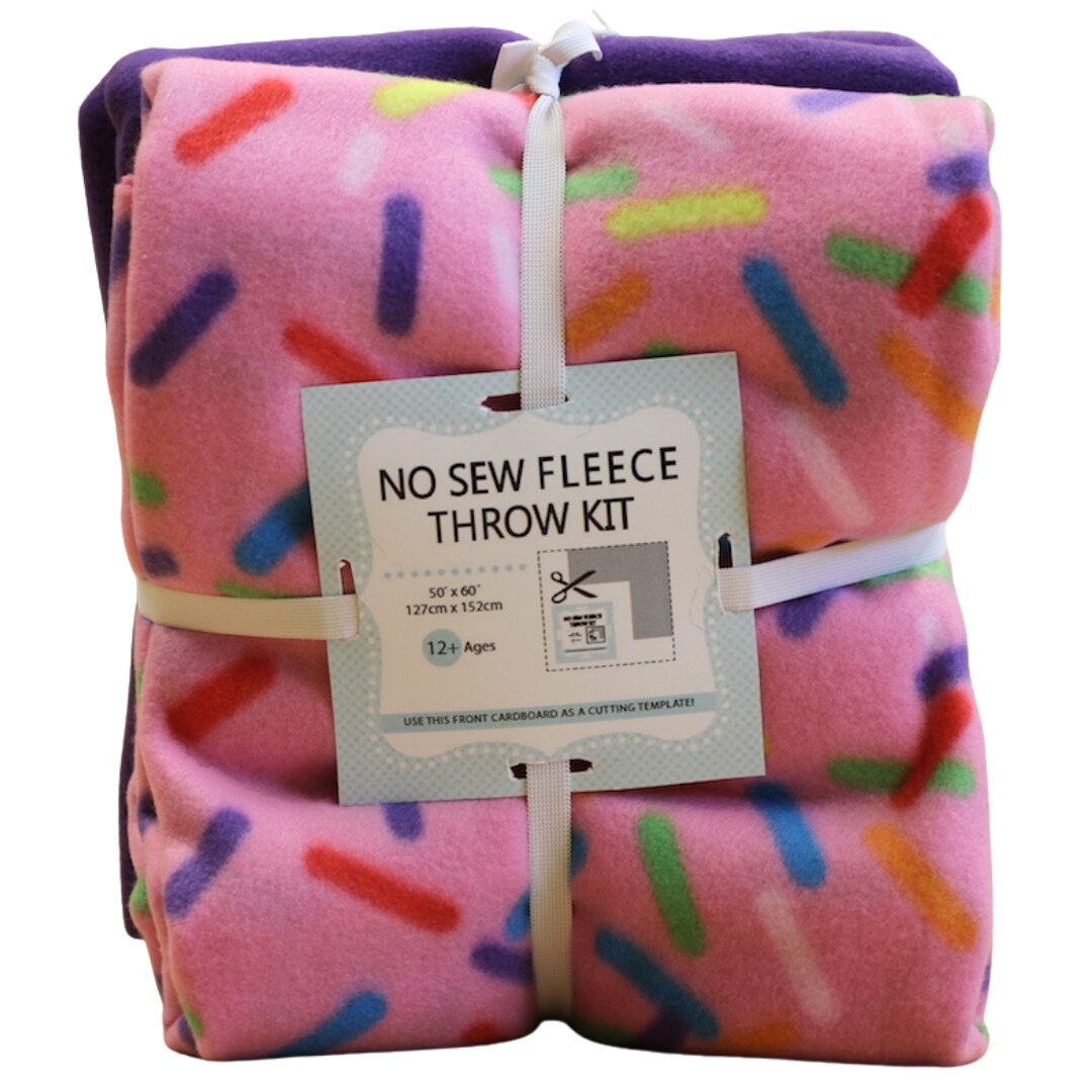 Sprinkles No Sew Throw Anti Pill Fleece Fabric Kit (50x60)