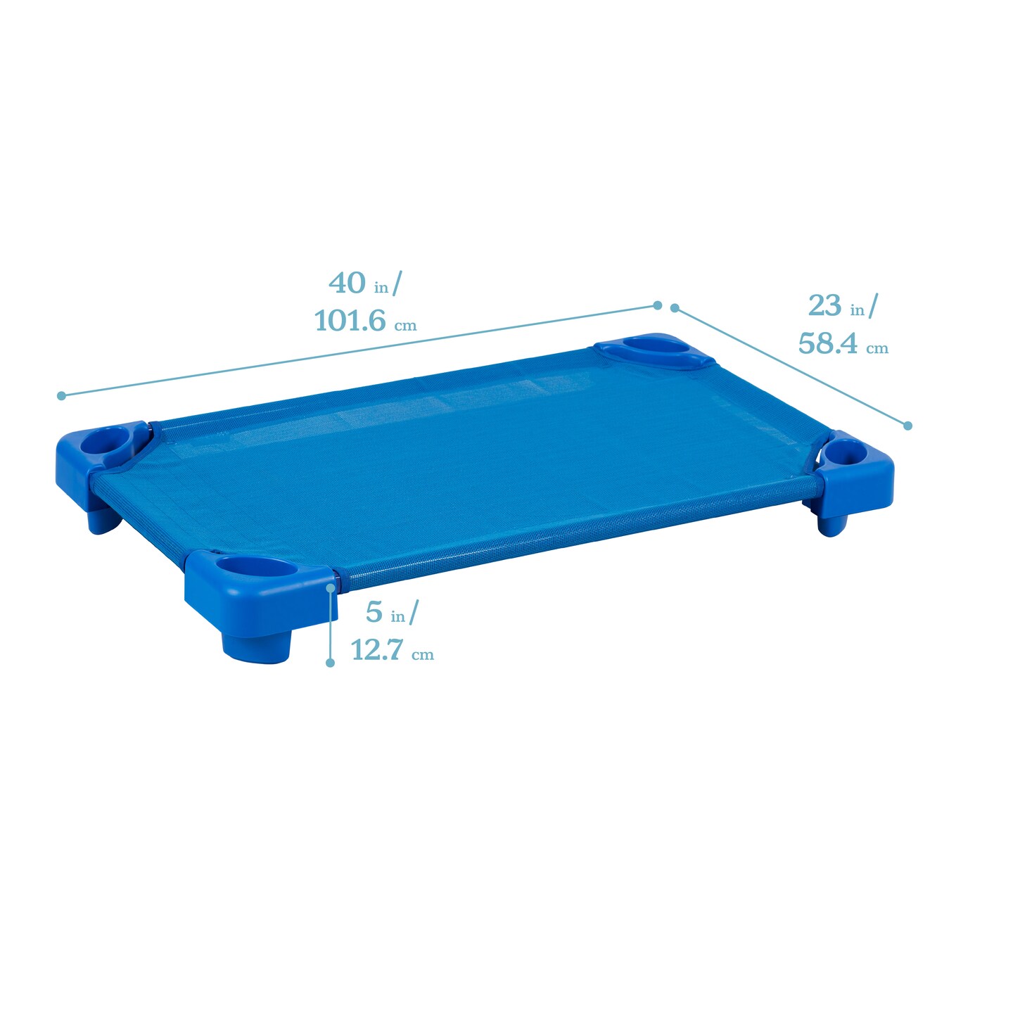 Stackable Kiddie Cot, Toddler Size, Ready-to-Assemble - Blue