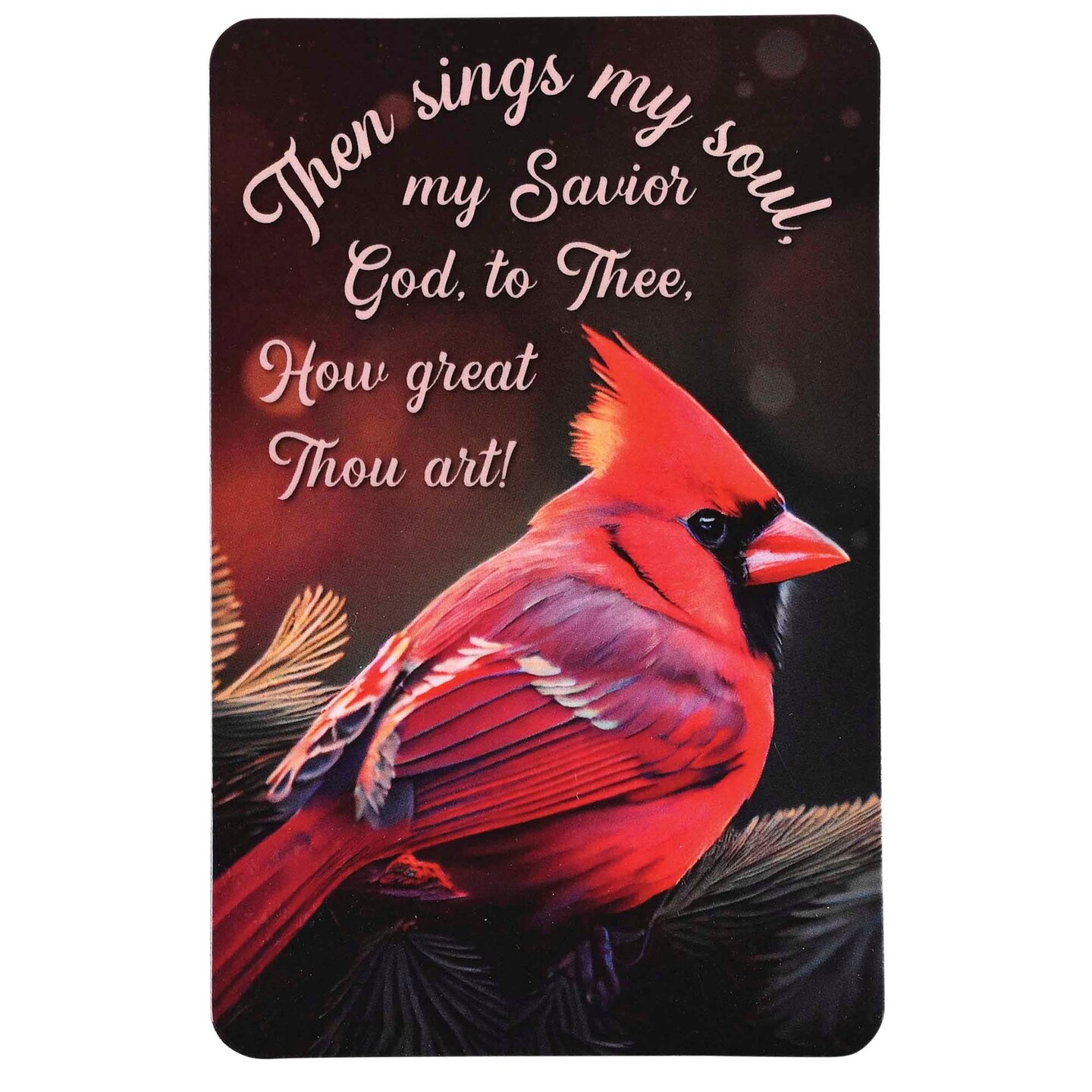 Edge Collection - 2.5" x 3.8" - Red - Inspirational Cardinal Bookmark with Hymn - 1 Piece