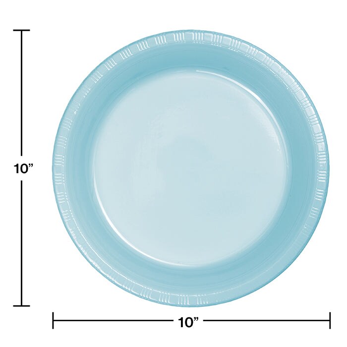 240 pc Bulk Pastel Blue Plastic Banquet Plates 10.25 inch