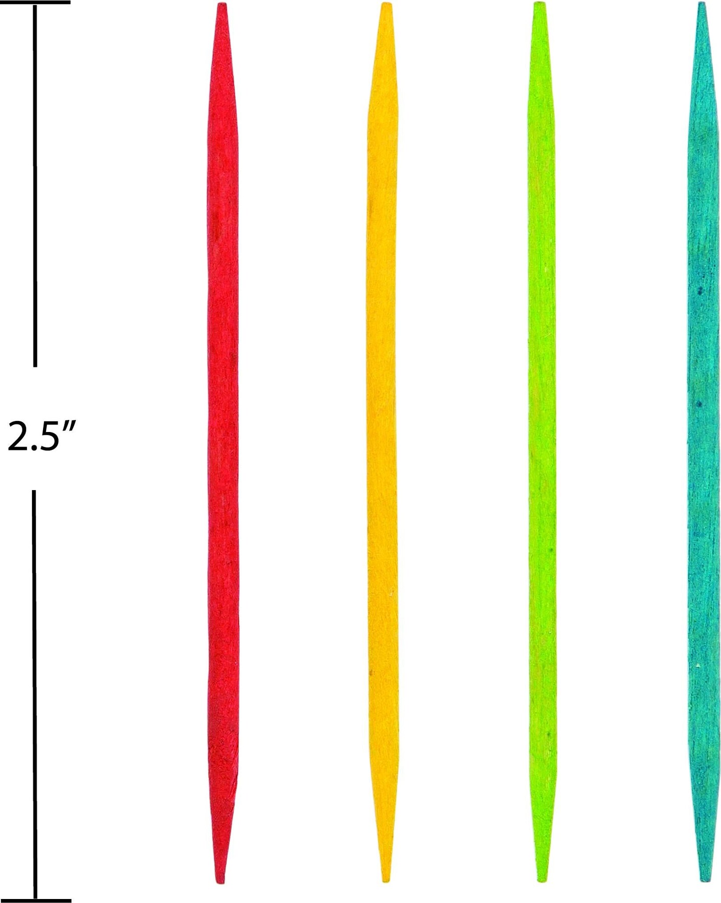 2400 pc Bulk Assorted Color Wooden Toothpicks